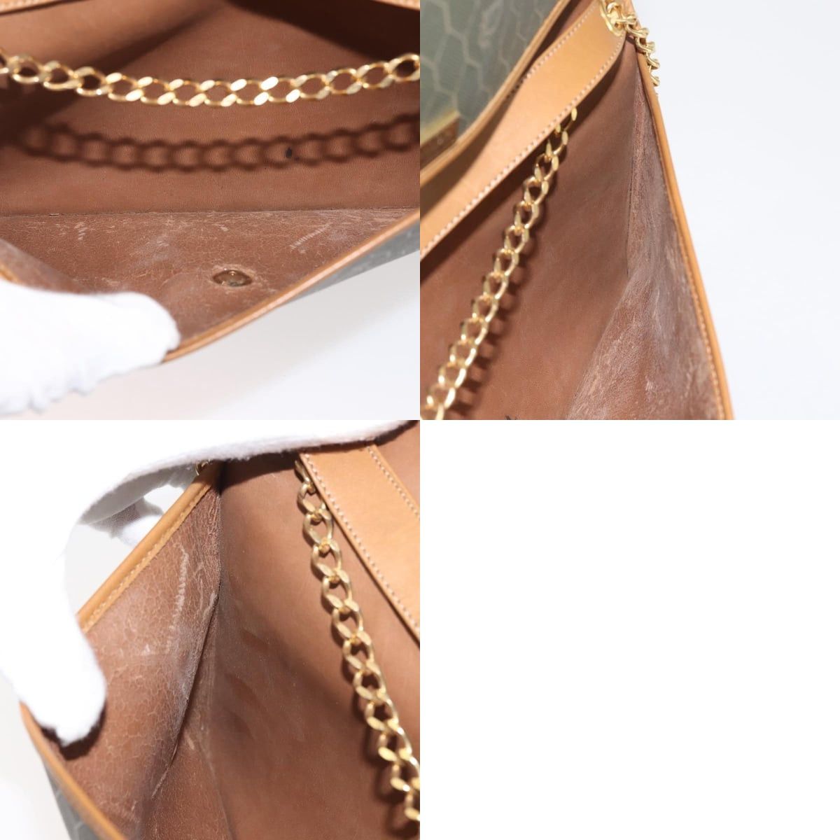 Dior DIOR Honeycomb Canvas Chain Shoulder Bag Pvc Brown Gold Size ONE SIZE - 12 Thumbnail