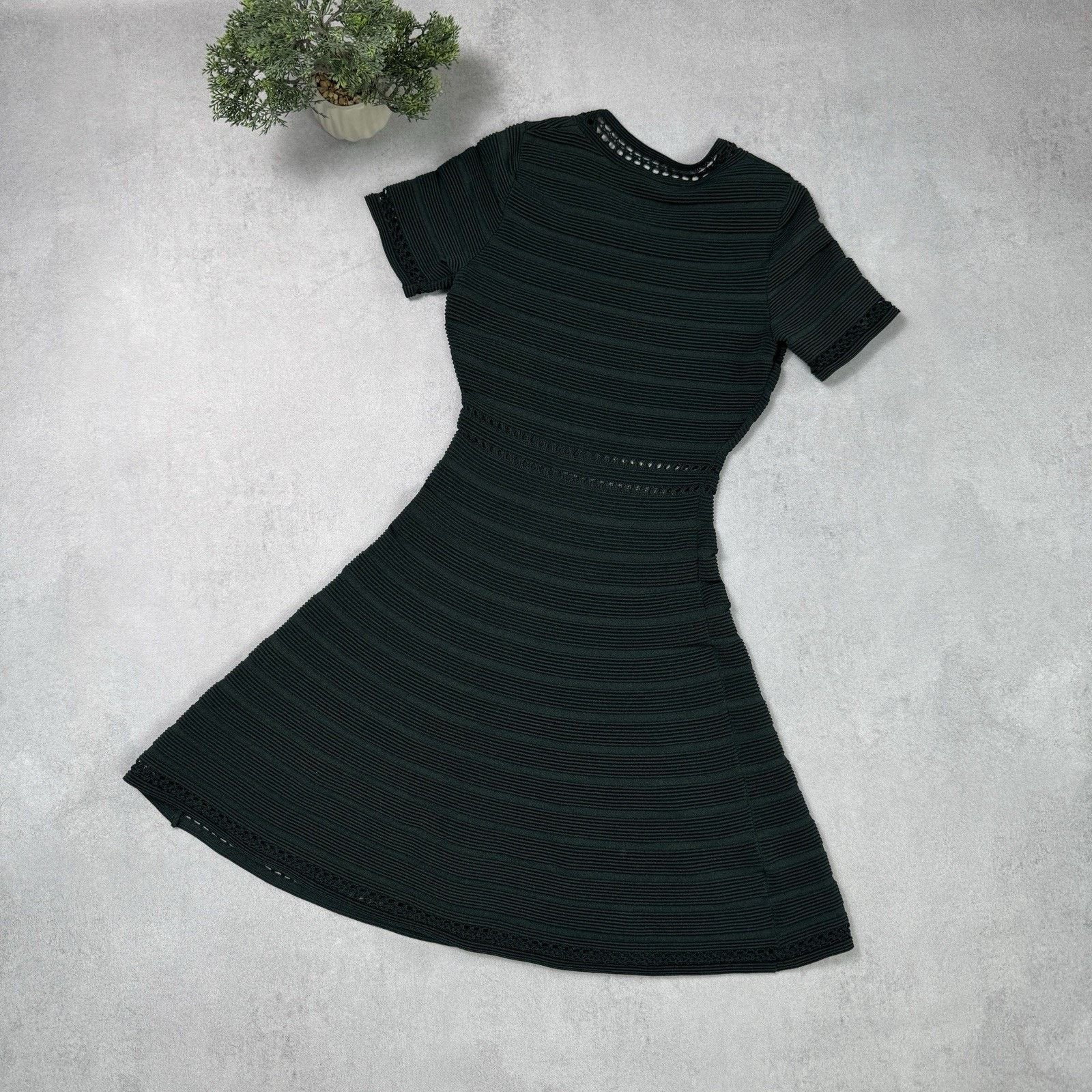Sandro Sandro Kady A-line Dress With Eyelet Detail Size Green Mini Size XS / US 0-2 / IT 36-38 - 13 Thumbnail