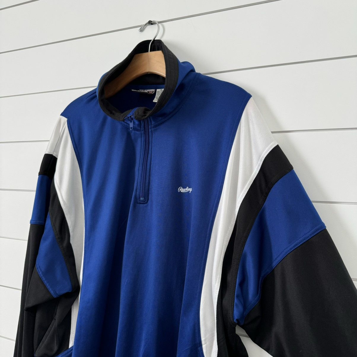 Vintage VTG 80s/90s Rawlings Vertical Stripe 3/4 Zip Sweater | XL Size US XL / EU 56 / 4 - 3 Thumbnail