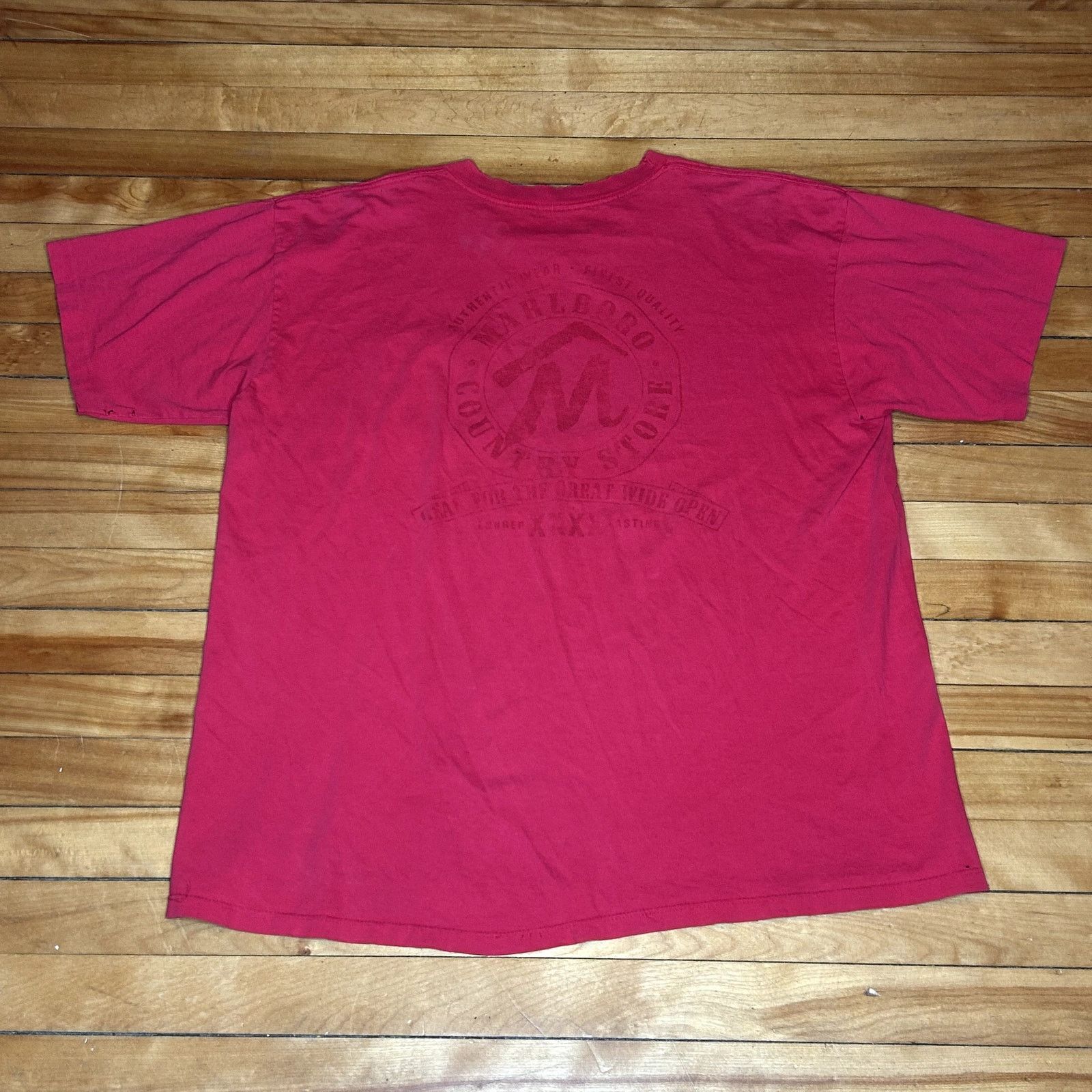 Marlboro Vintage 90s Marlboro Faded Red Pocket T-Shirt Size US XL / EU 56 / 4 - 1 Thumbnail