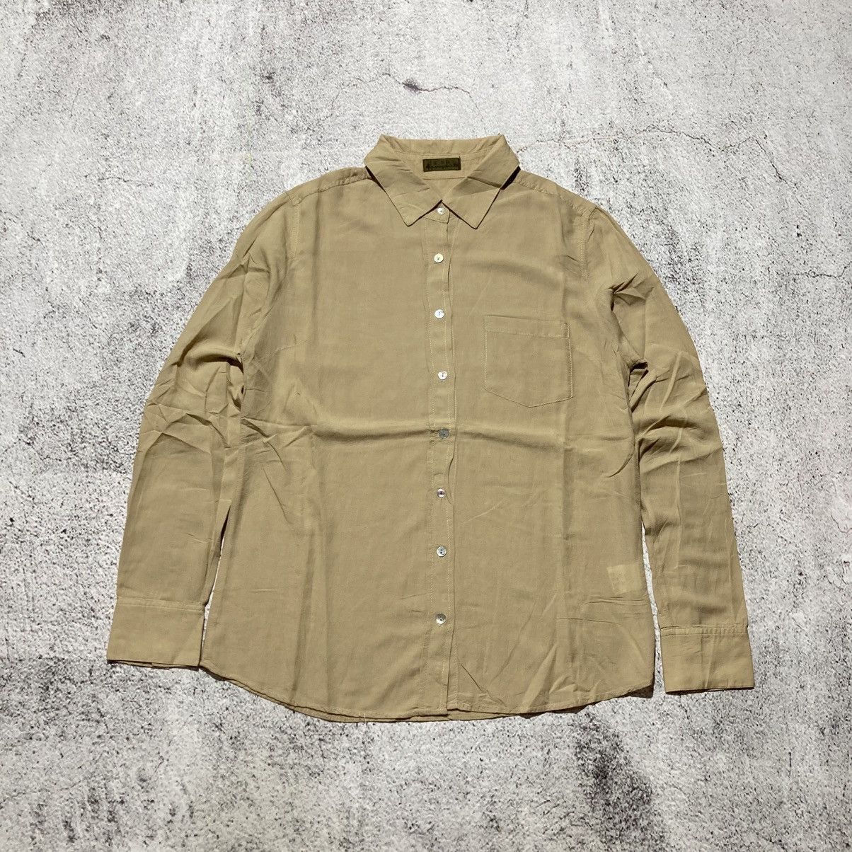 Japanese Brand 2000s GOA Soft Light Weight Shirt Button Up Beige Lgb Size US M / EU 48-50 / 2 - 1 Thumbnail