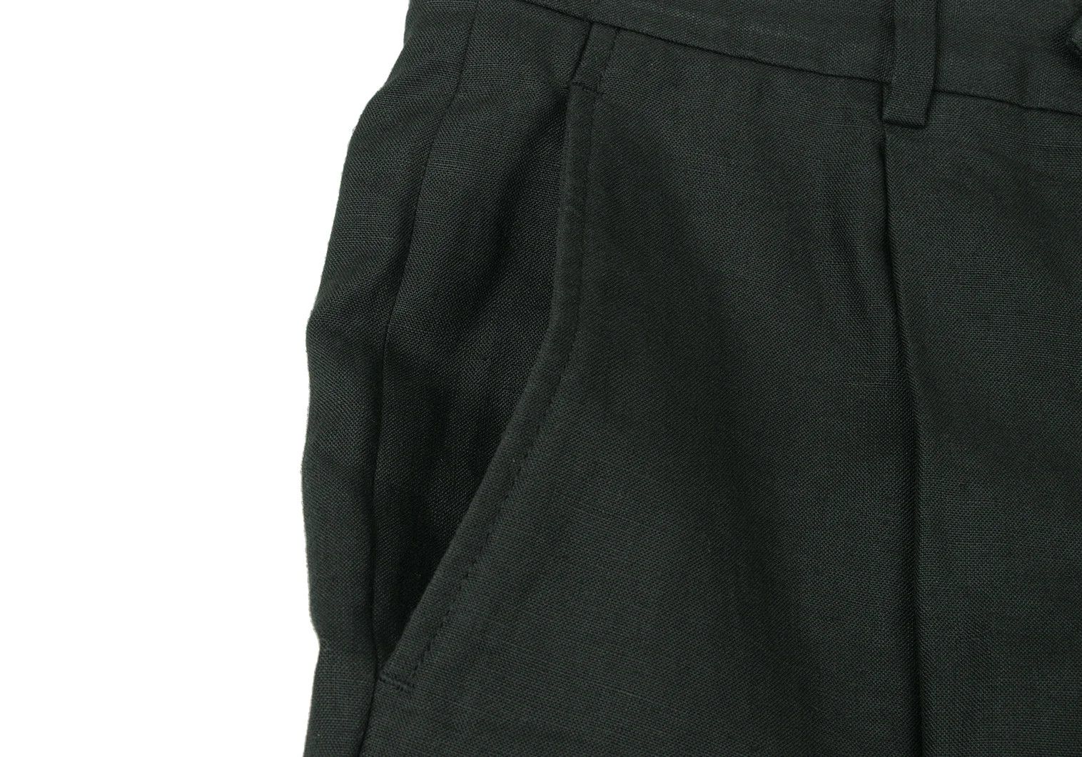 Armani Collezioni Linen Tuck Pants in Green, Size M Size US 26 / EU 42 - 5 Thumbnail