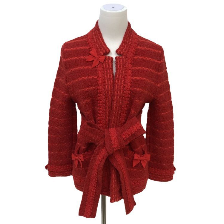 Gucci Gucci Red Bow Knit Sweater Size XS Size XS / US 0-2 / IT 36-38 - 1 Thumbnail