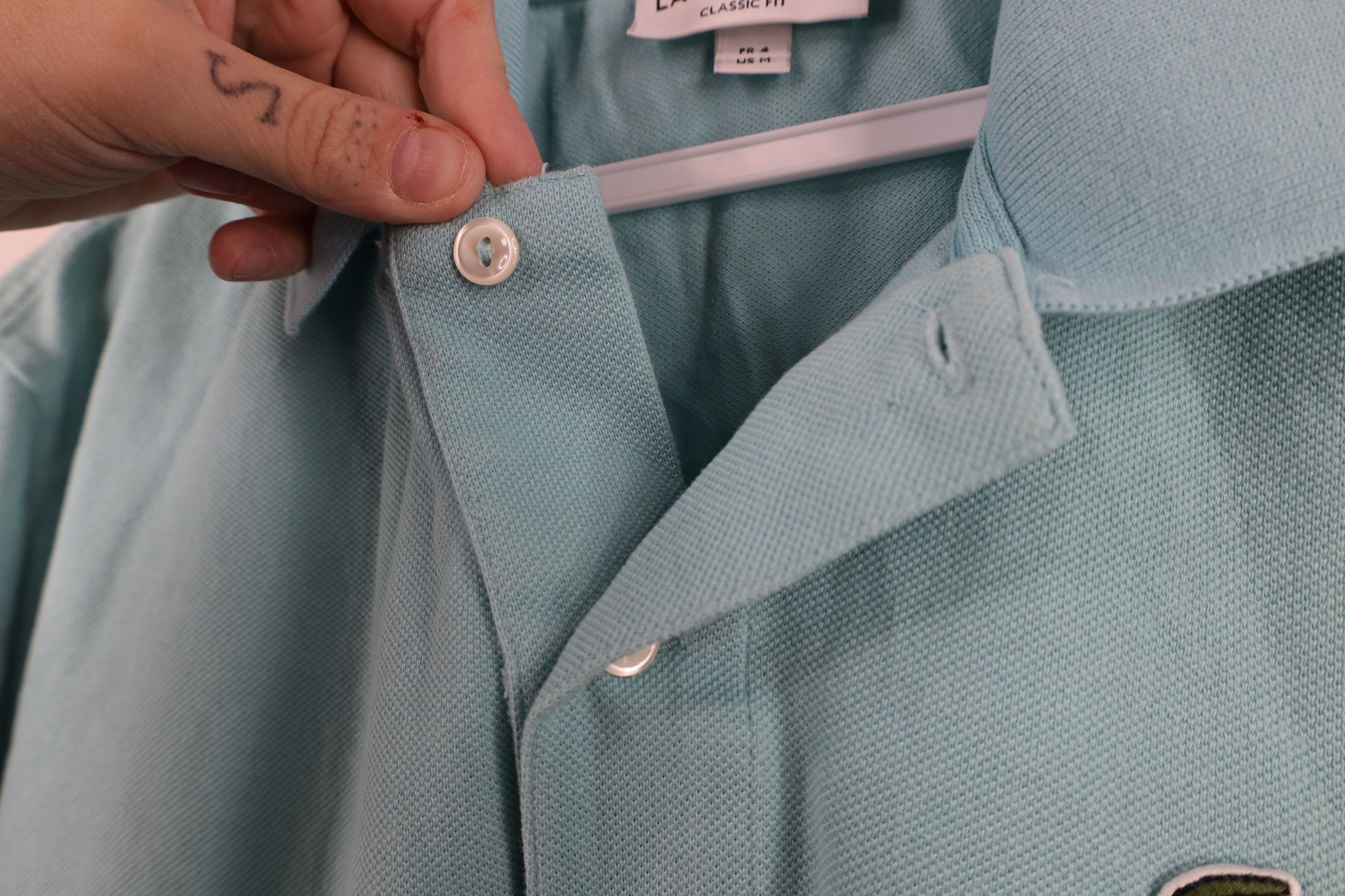 Lacoste × Vintage Lacoste Distressed Croc Logo Collared Golf Polo Shirt Blue Size US M / EU 48-50 / 2 - 5 Thumbnail