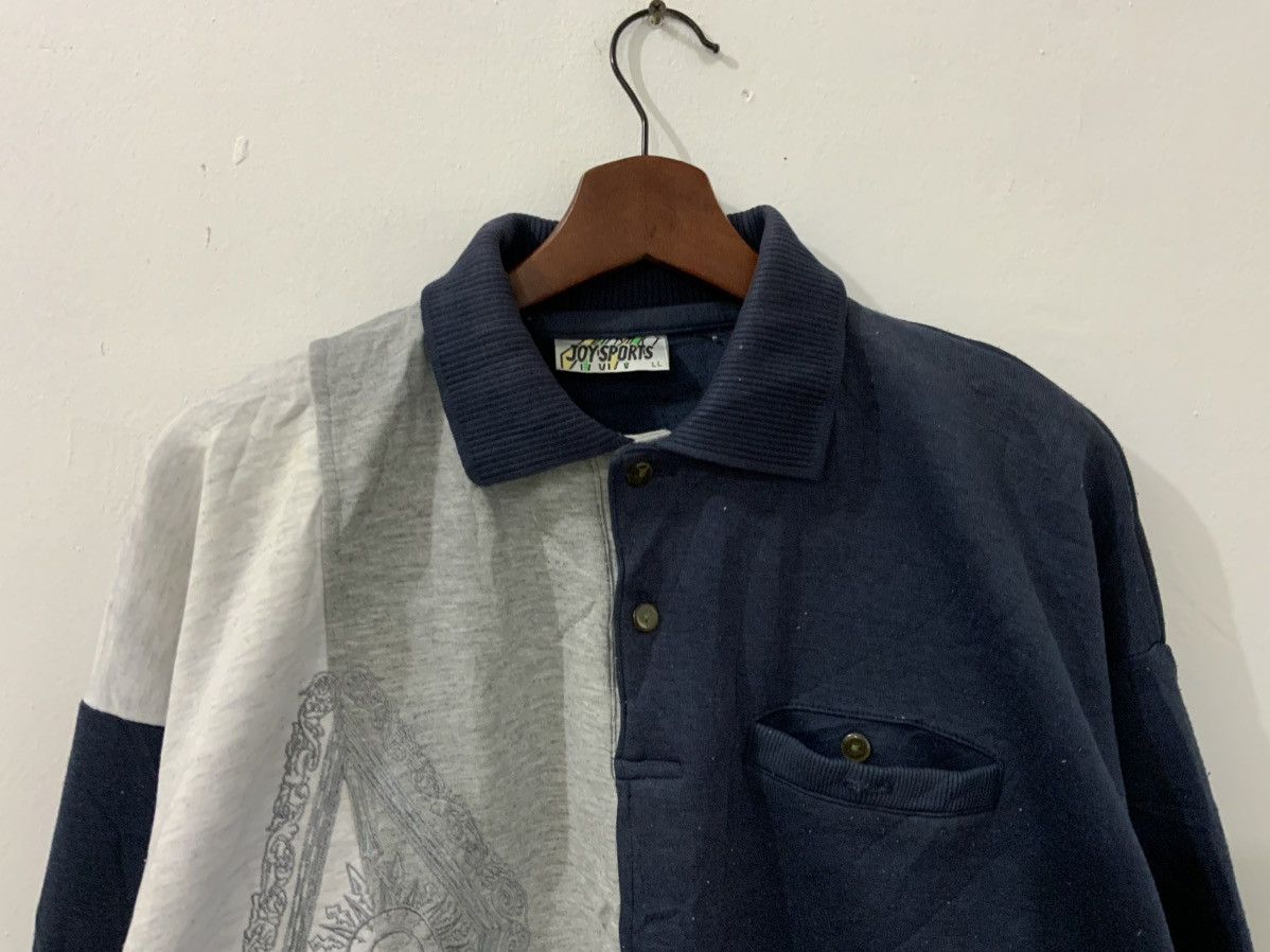 Japanese Brand Vintage Joy Sports Indigo Collar Sweatshirt Size US XL / EU 56 / 4 - 3 Thumbnail