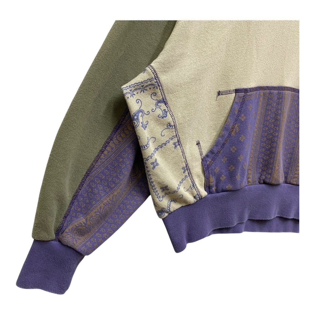 Japanese Brand Cube Sugar Patchwork Hoodie Cropped Boxy Fit Saiz M Size US M / EU 48-50 / 2 - 3 Thumbnail