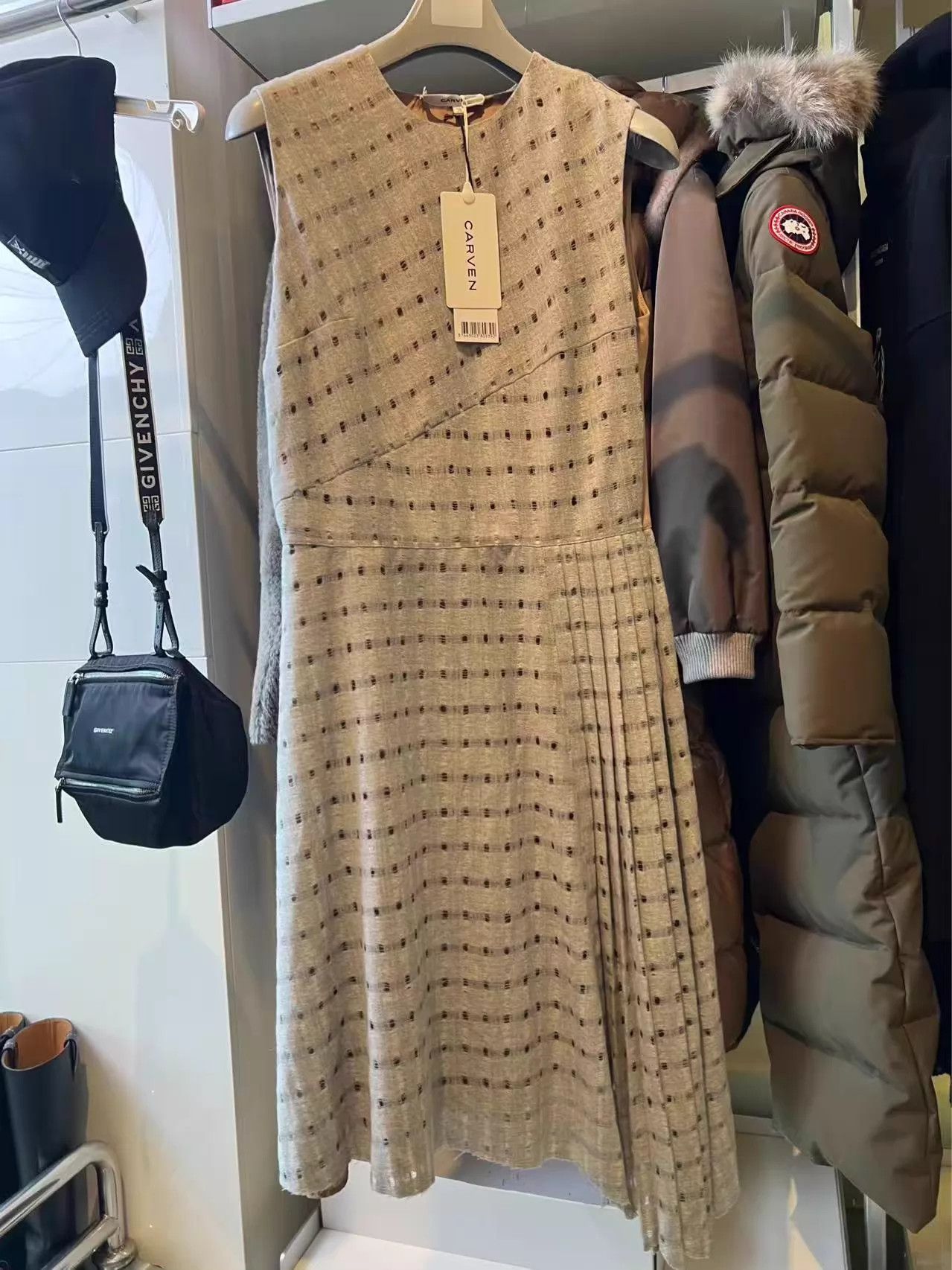 Carven CARVEN Sleeveless Wool-Linen Blend Light Gray Openwork 38 Size XS / US 0-2 / IT 36-38 - 2 Thumbnail