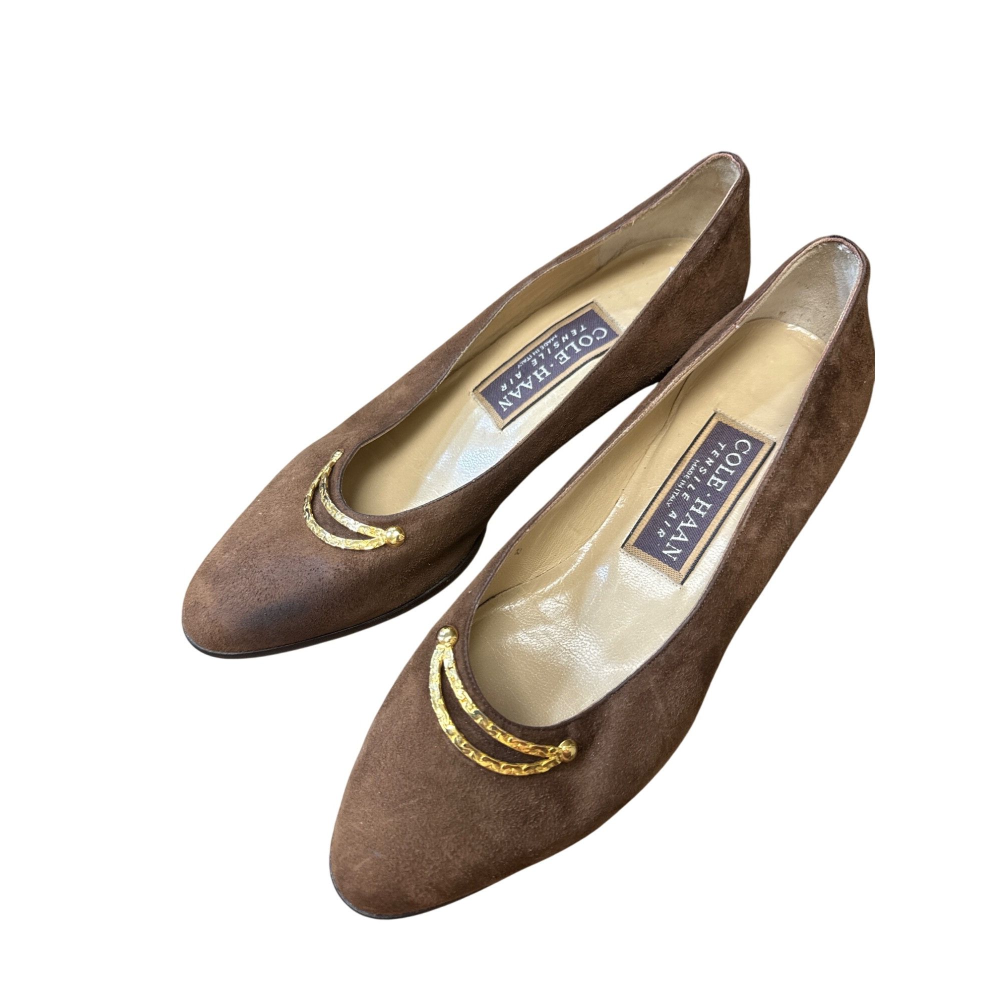 Cole Haan Cole Haan Womens Brown Suede Kitten Heels Size 5B SKU 6857 Size US 5 / IT 35 - 9 Thumbnail