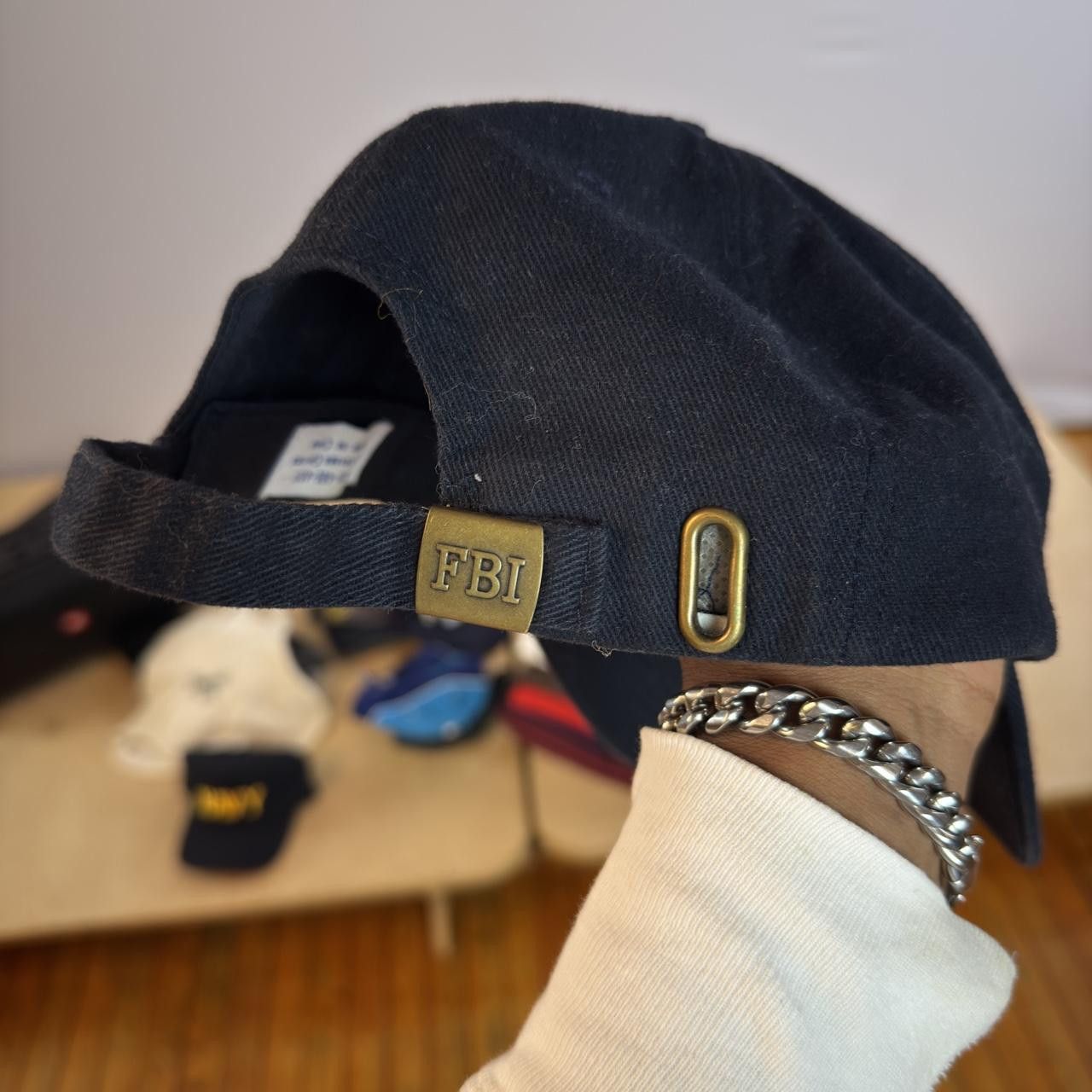 Vintage Navy/Yellow FBI Cap Size ONE SIZE - 2 Thumbnail