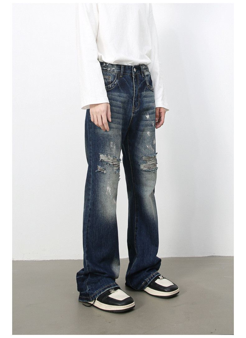 Japanese Brand High street retro men's trendy cool ripped flared jeans Size US 32 / EU 48 - 3 Thumbnail