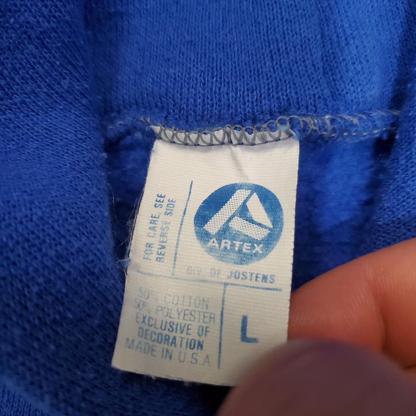 Vintage VINTAGE Artex Hoodie Mens L Blue Frankfurt Germany Graphic Pullover 80s USA Size US L / EU 52-54 / 3 - 7 Thumbnail