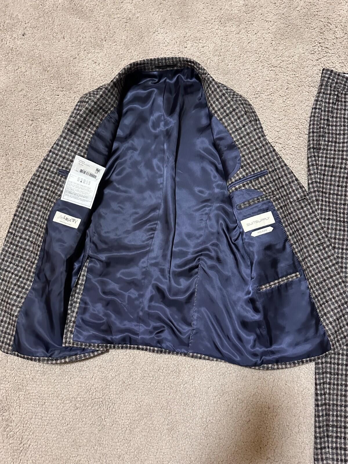 Suitsupply Suit SUITSUPPLY Havana Patch FL Slim / Soho SuitHoundstooth Size 52R - 6 Thumbnail