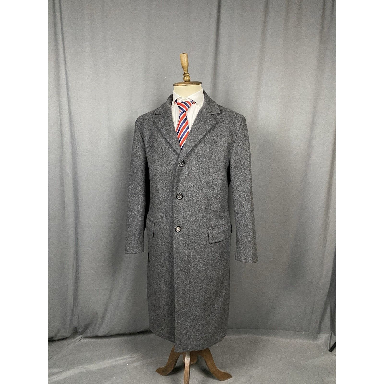 Jil Sander MINT! Jil Sander Tailored Men's Gray Wool Long OverCoat Size Size US L / EU 52-54 / 3 - 4 Thumbnail