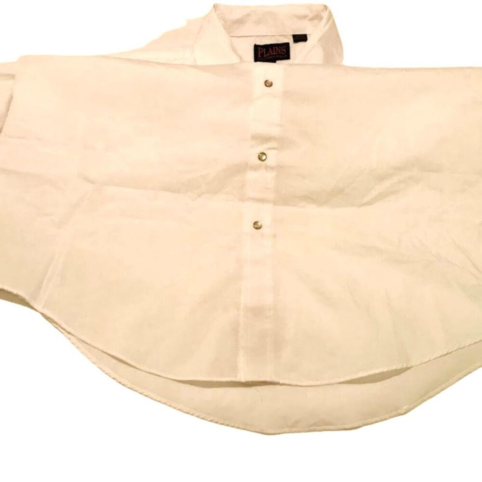 The Unbranded Brand NWOT Plains Western Wear Men`s Shirt White Button Down L Size US L / EU 52-54 / 3 - 2 Thumbnail