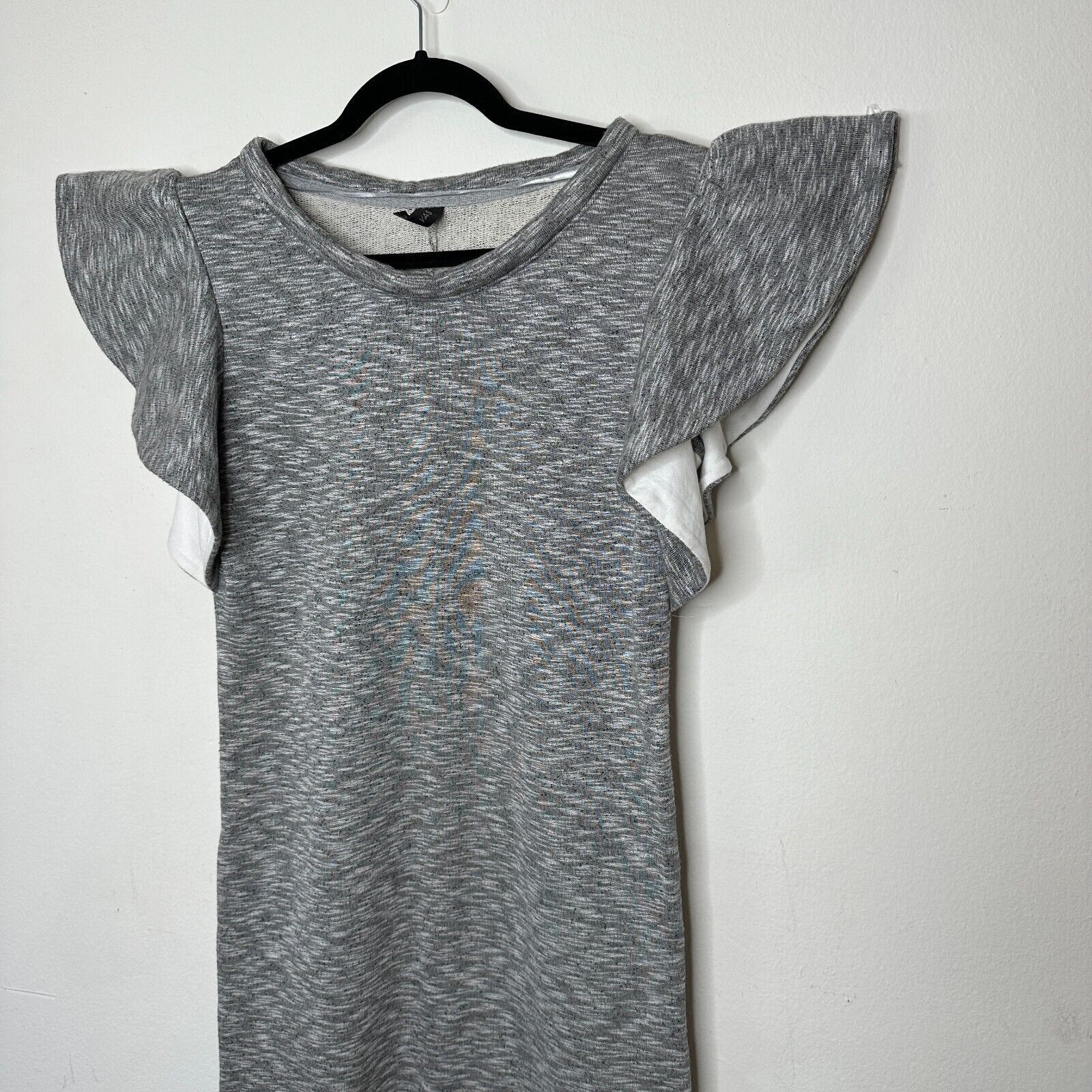 Asos ASOS Y.A.S Marled Gray Knit Ruffle Sleeve Mini Dress 38 Size M / US 6-8 / IT 42-44 - 2 Thumbnail