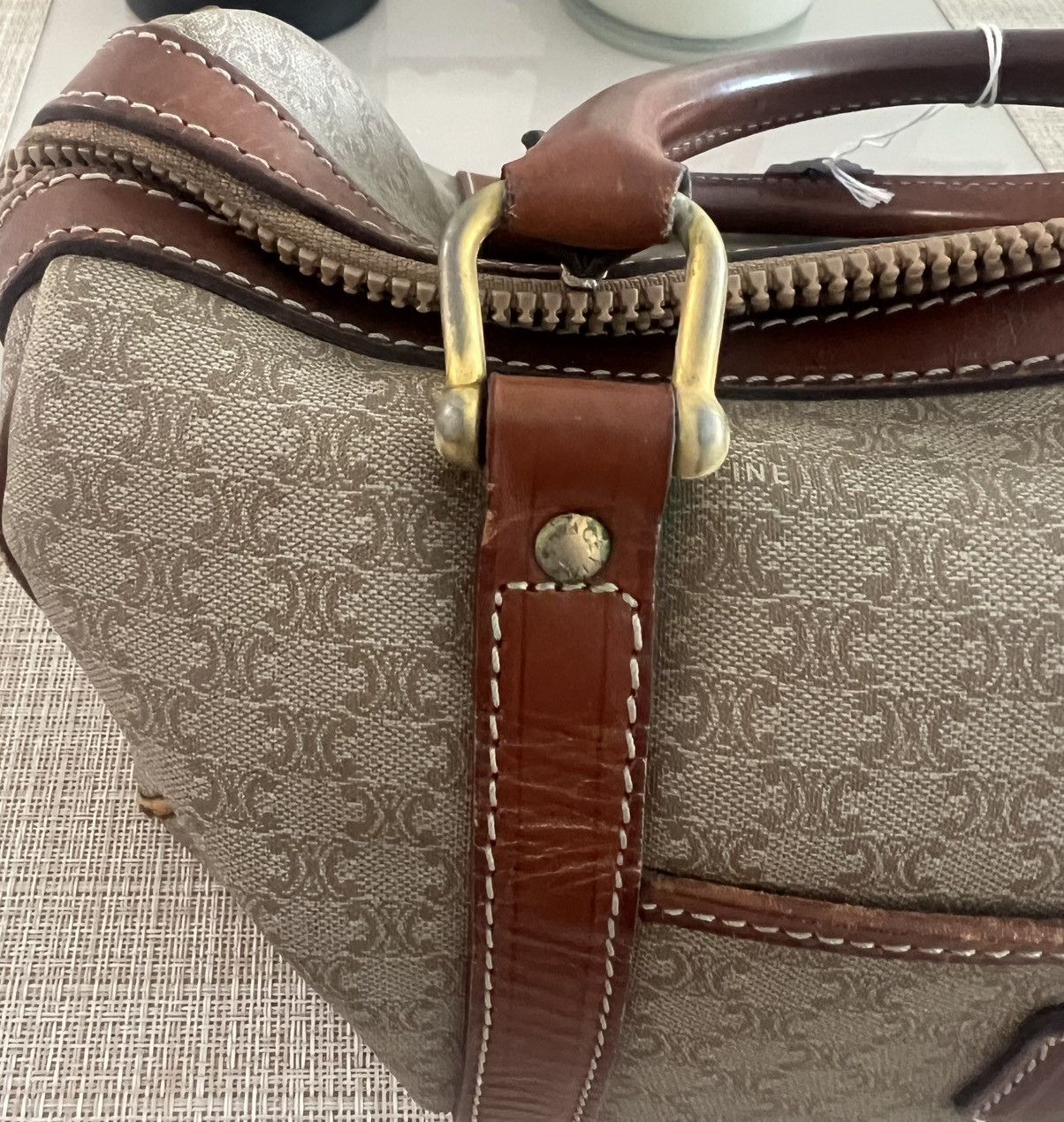 Celine Pre Loved Celine Macadam Chestnut Canvas Boston Bag Size ONE SIZE - 4 Thumbnail