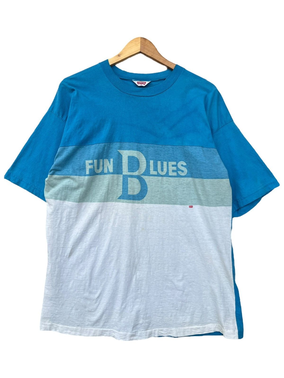 Levi's Rare💥 Vintage 80s Levi’s Fun Blues Single Stitch Tees Size US L / EU 52-54 / 3 - 1 Thumbnail