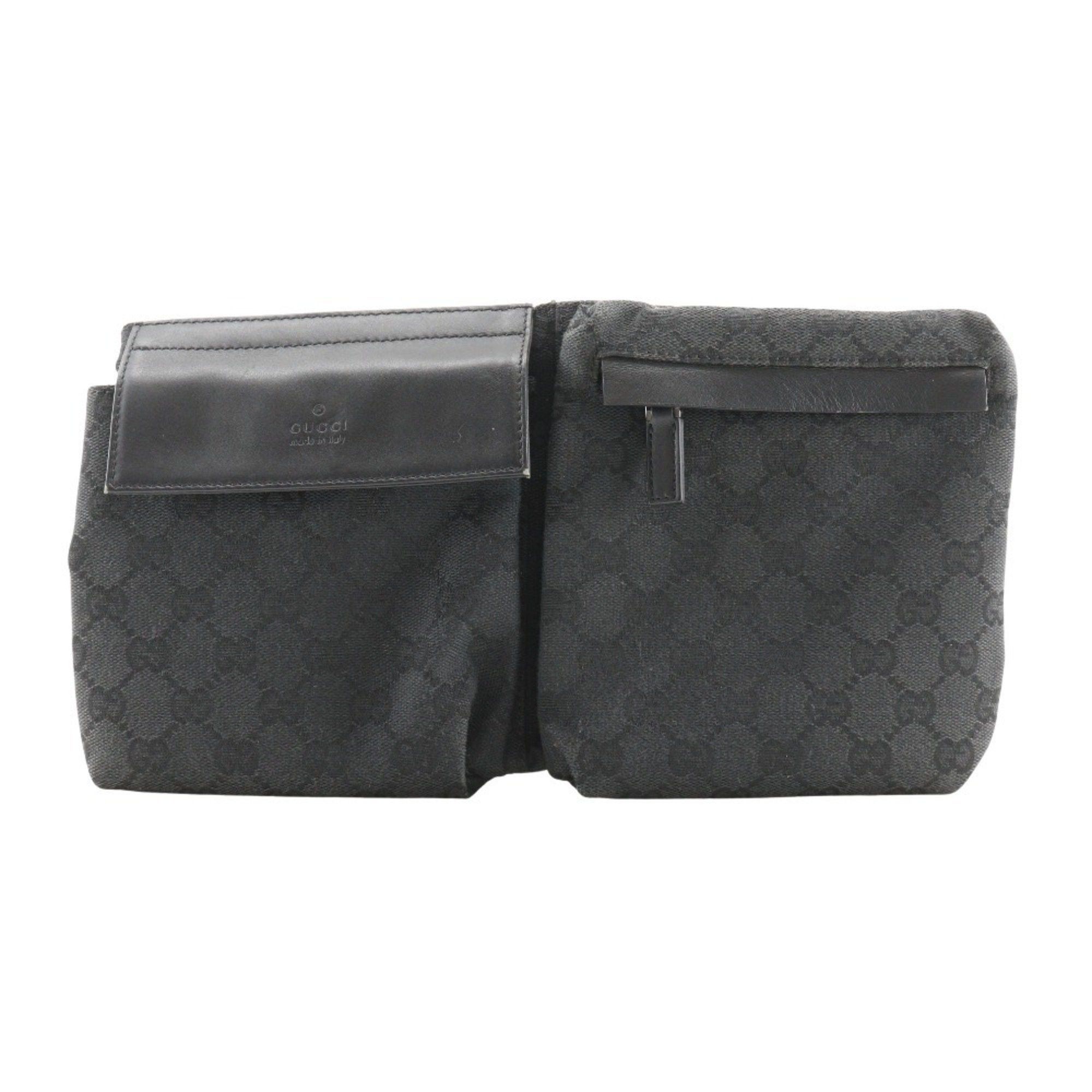 Gucci GUCCI Body Bag Waist 28566 GG Canvas x Leather Black Velcro Unisex Size ONE SIZE - 1 Thumbnail