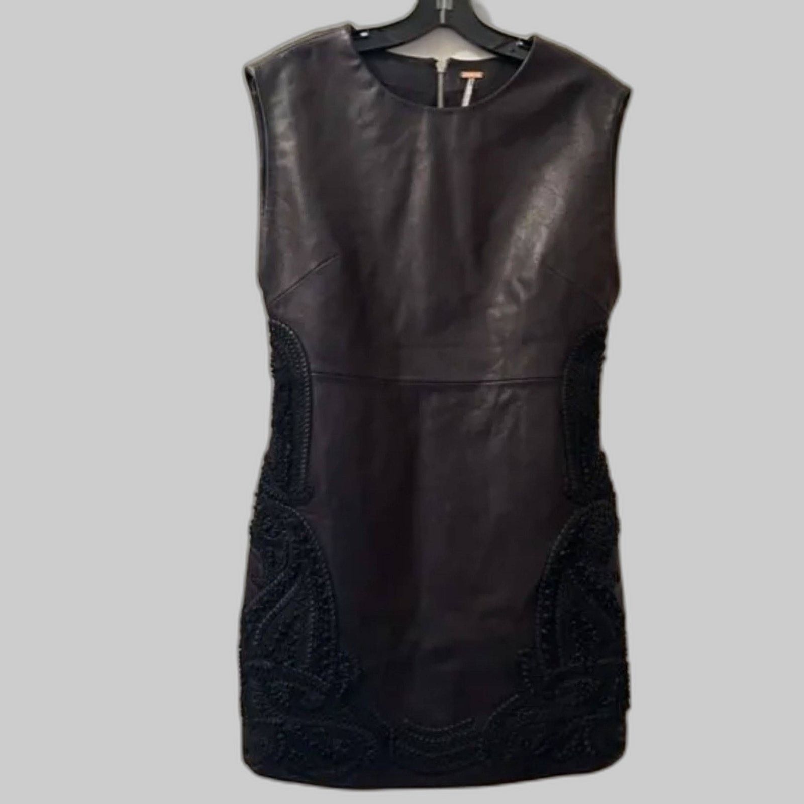 Free People New City Slicker Leather Mini Dress $698 SIZE 10 Black Size L / US 10 / IT 46 - 5 Thumbnail