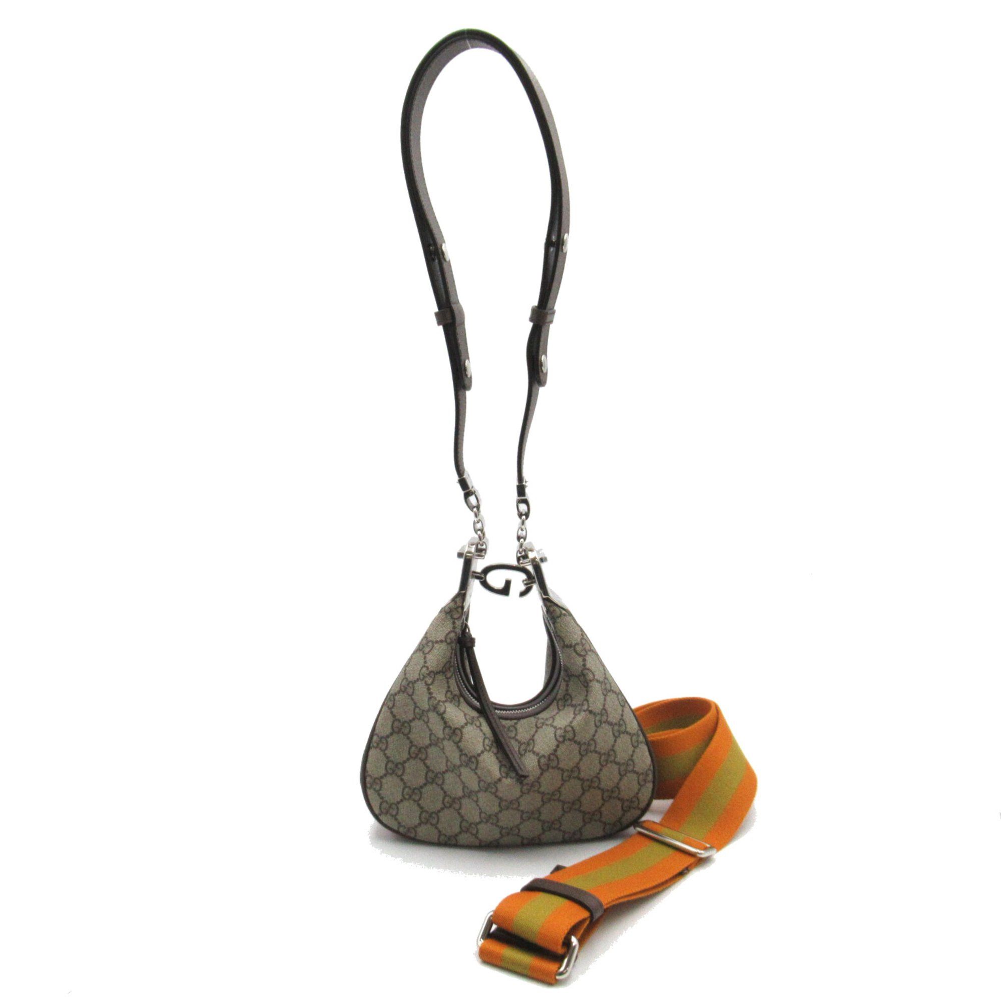 image of Gucci [Gucci Attach] Small Shoulder Bag Brown Pvc Coated Canvas 69940996Grn4091, Women's