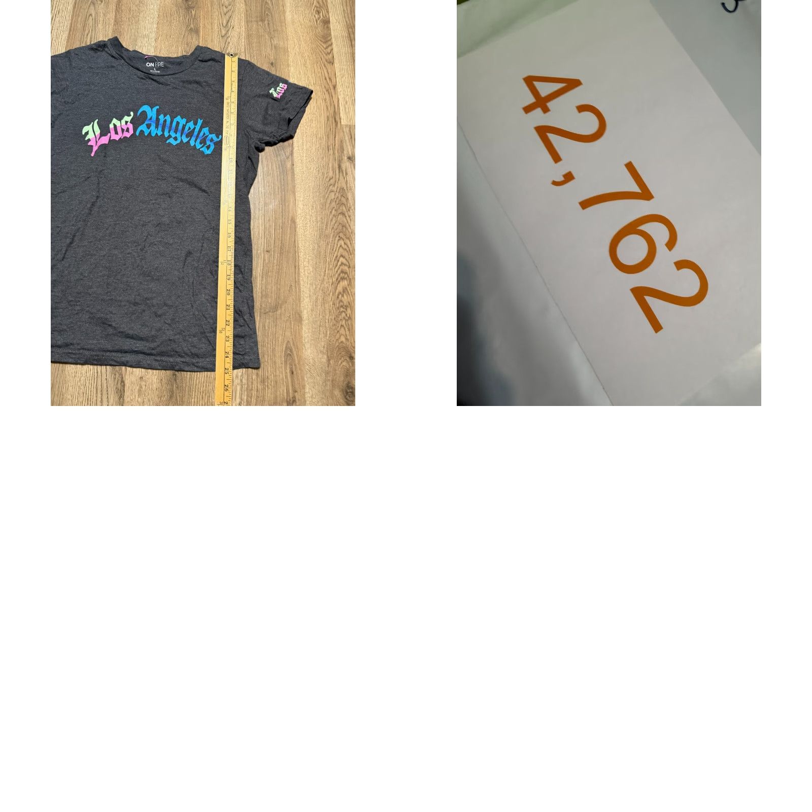 Vintage On Fire Shirt Women's Large Gray Los Angeles Graphic Print T-Shirt Size L / US 10 / IT 46 - 8 Thumbnail