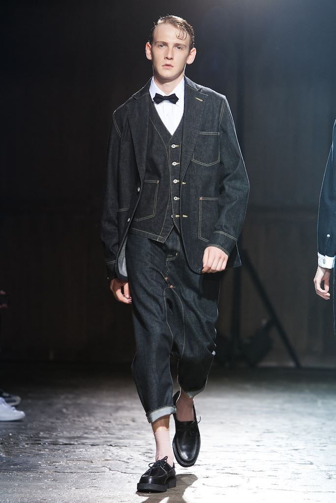 image of Ganryu X Comme Des Garcons Spring 2016 Drop Crotch in Black Denim, Men's (Size 32)