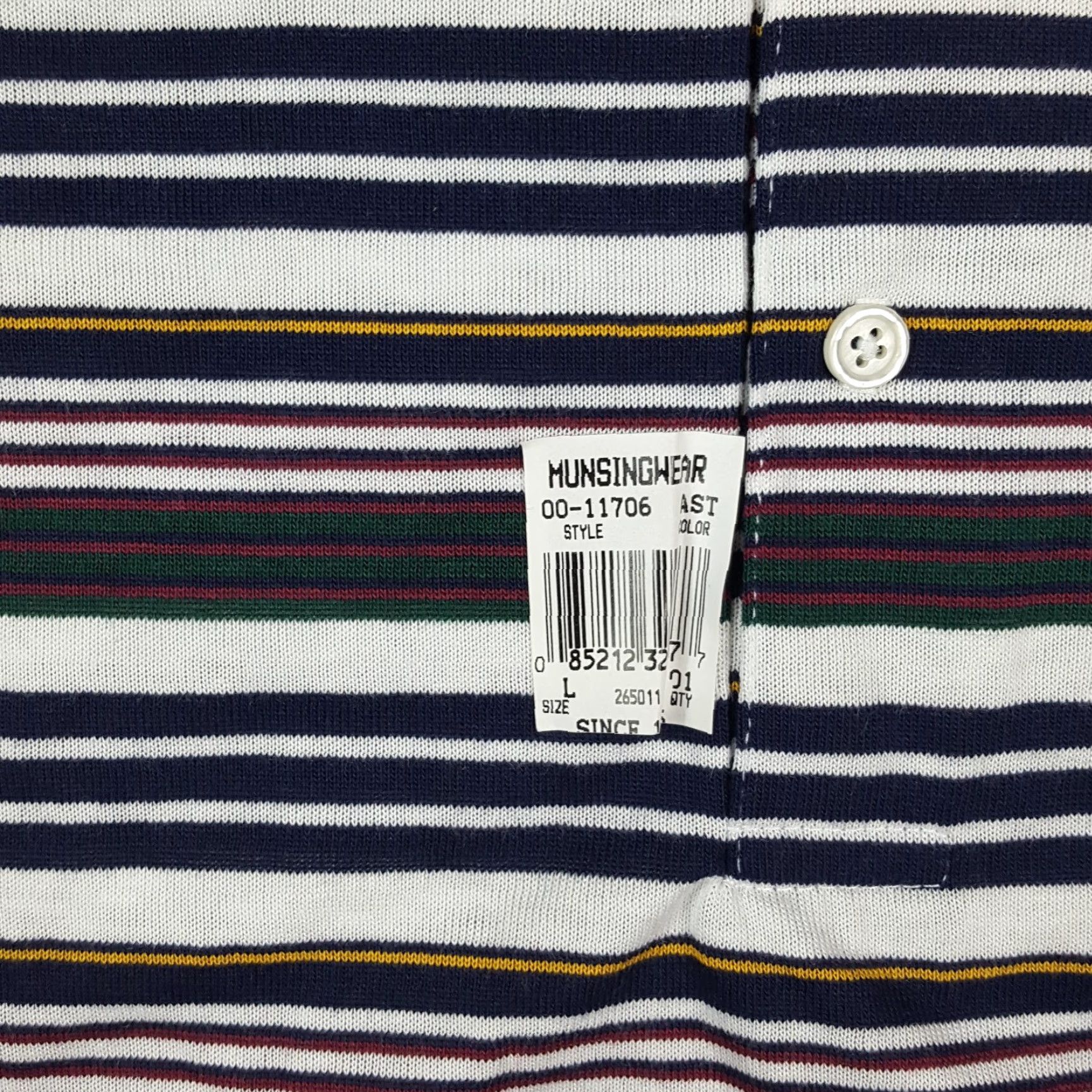 Vintage VINTAGE 90s Munsingwear Striped Polo Shirt Men's Size L Summer Casual Golf Surf Skate Preppy Size US L / EU 52-54 / 3 - 3 Thumbnail