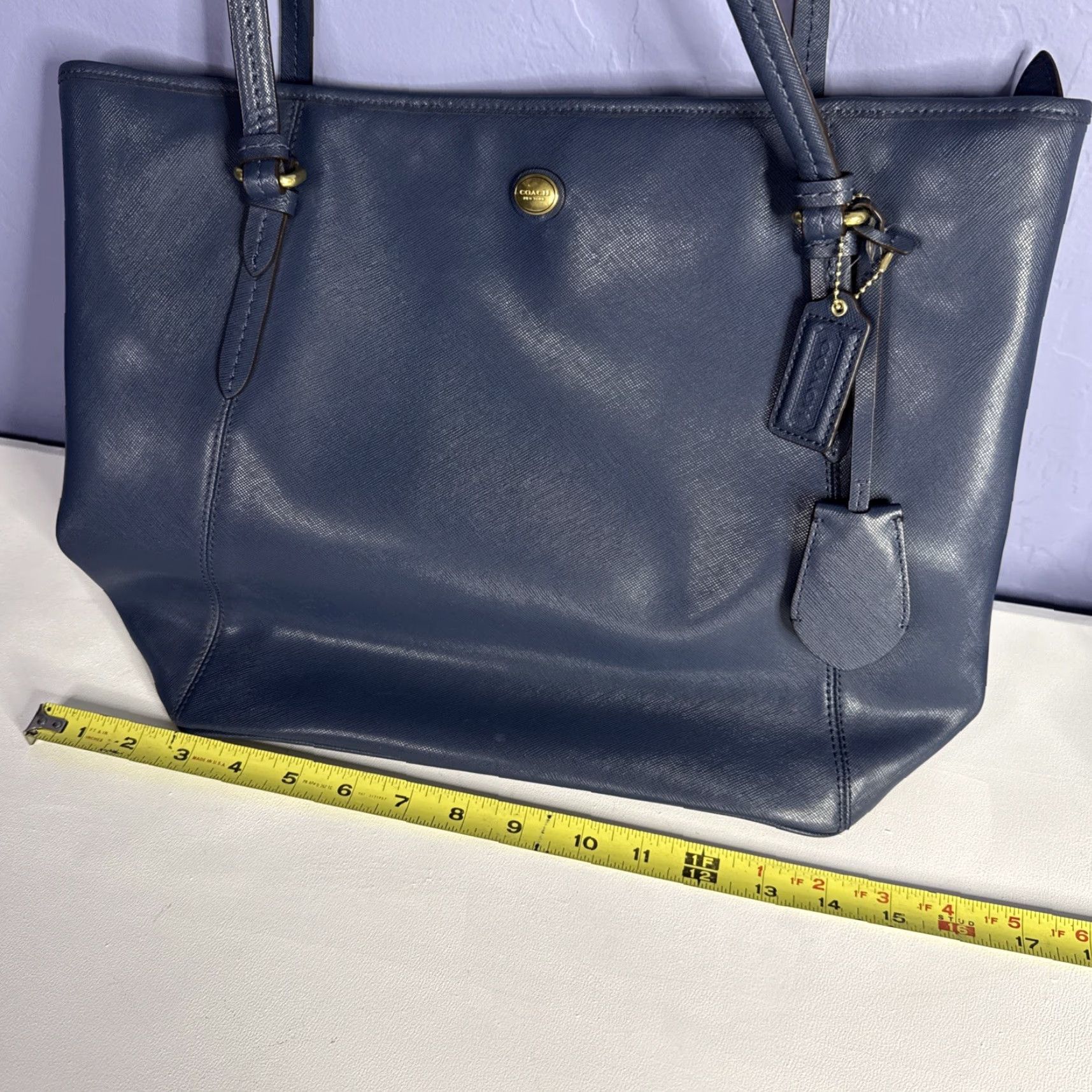 Coach Coach Payton Leather Navy Blue Tote Shoulder Bag E 1480-F27349 Women’s Size ONE SIZE - 5 Thumbnail