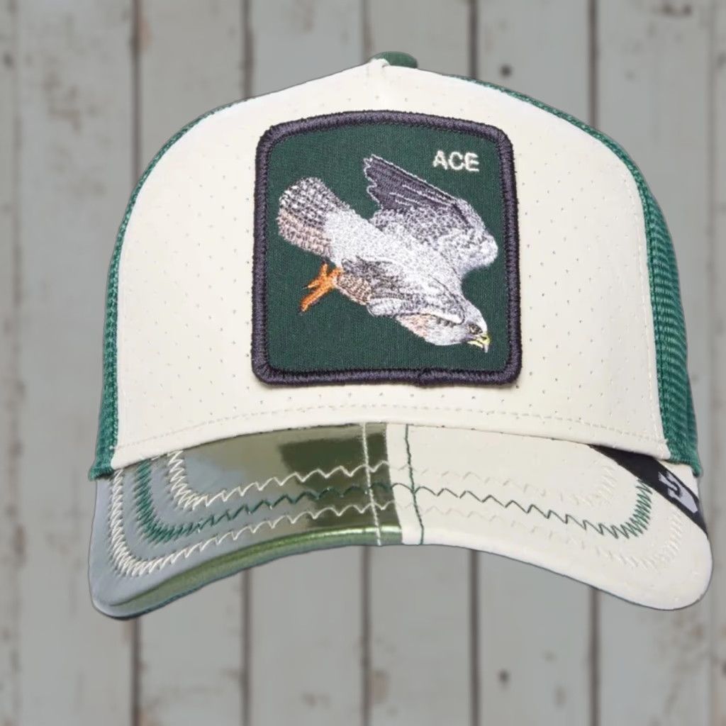 Goorin Bros. Goorin Bros The Farm Trucker Hat ACE FIVE DOWN Peregrine falcon Friday Drop BIRD Beige Adjustable Men Hat Size ONE SIZE - 1 Thumbnail