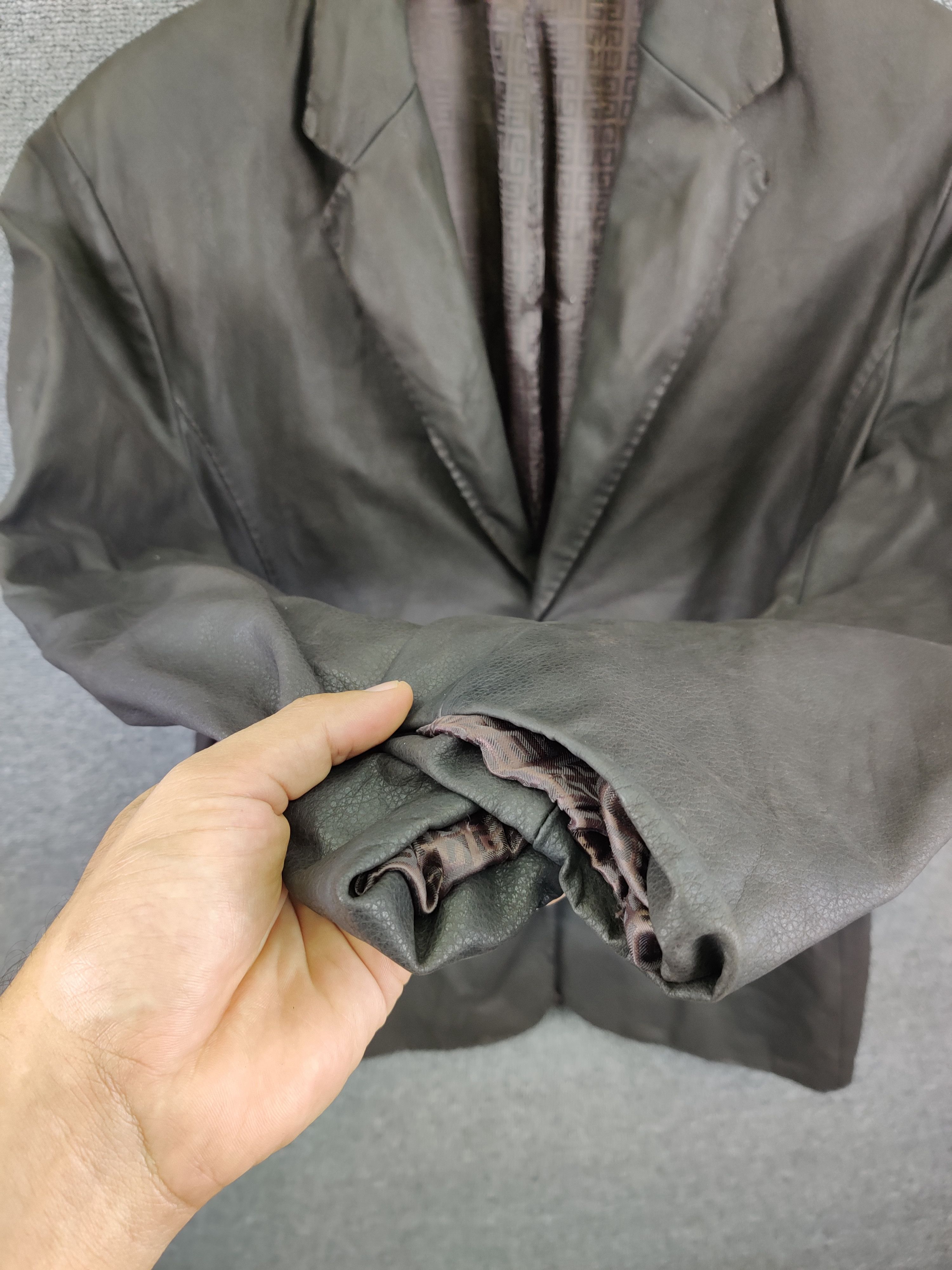 Givenchy Vintage Givenchy Brown Leather Blazer Coat Jacket Size US L / EU 52-54 / 3 - 17 Thumbnail