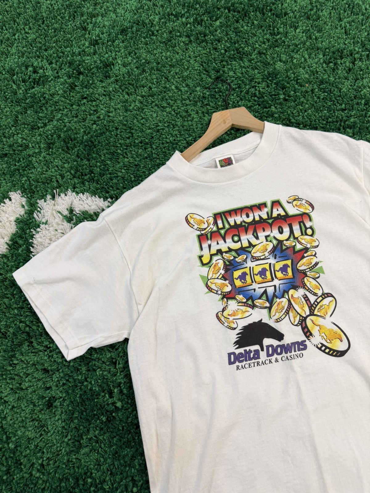 Fruit Of The Loom × Vintage Vintage 90s Y2K Lotto Slots Gambling Tee White Large Game Size US L / EU 52-54 / 3 - 3 Thumbnail