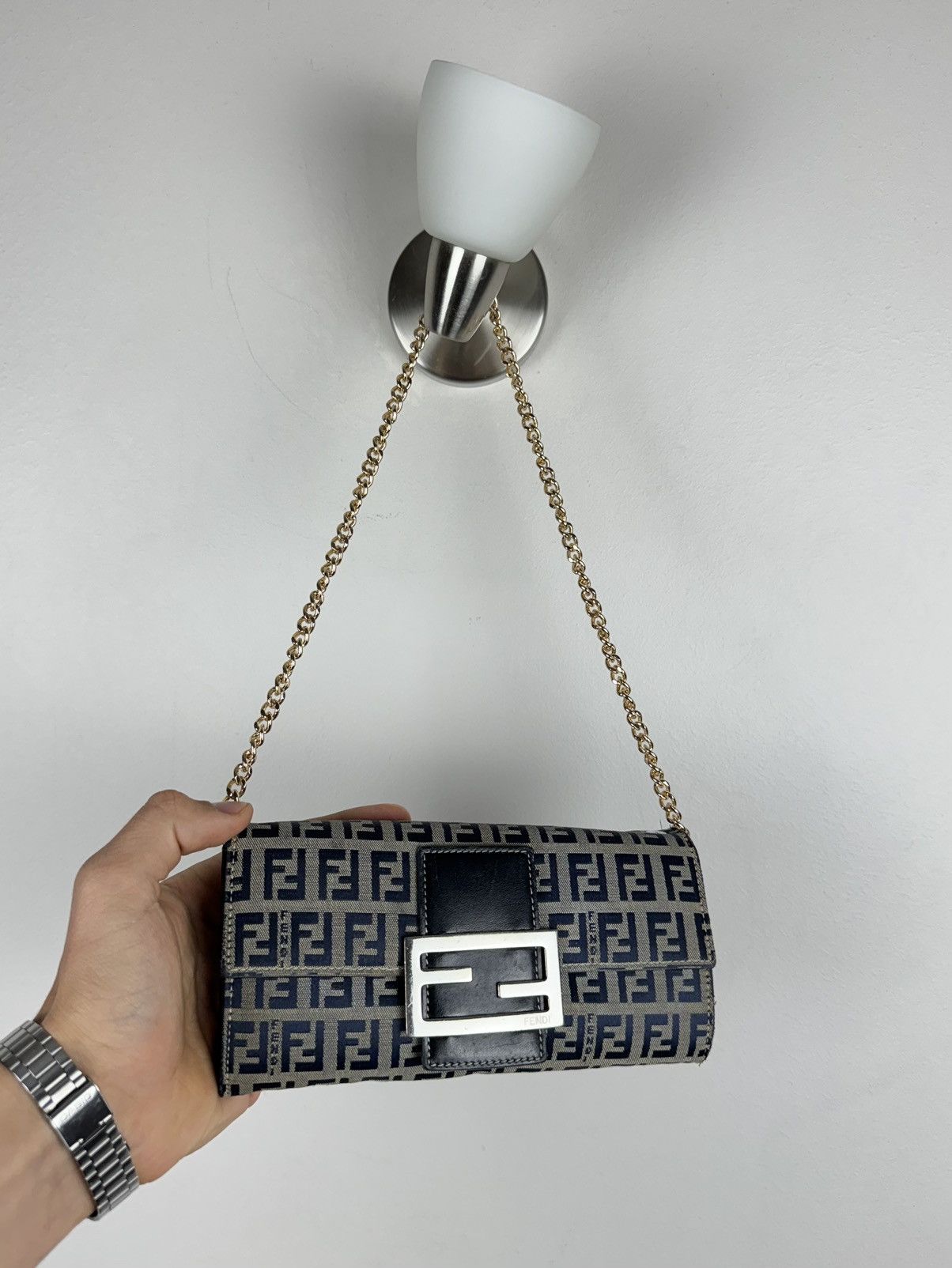 FENDI PASTEL GREEN LEATHER MINI FENDIGRAPHY HANDBAG