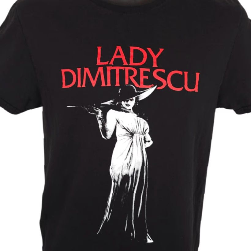 Vintage Resident Evil Lady Dimitrescu T Shirt Mens Small Black Horror Video Game Size US S / EU 44-46 / 1 - 2 Thumbnail