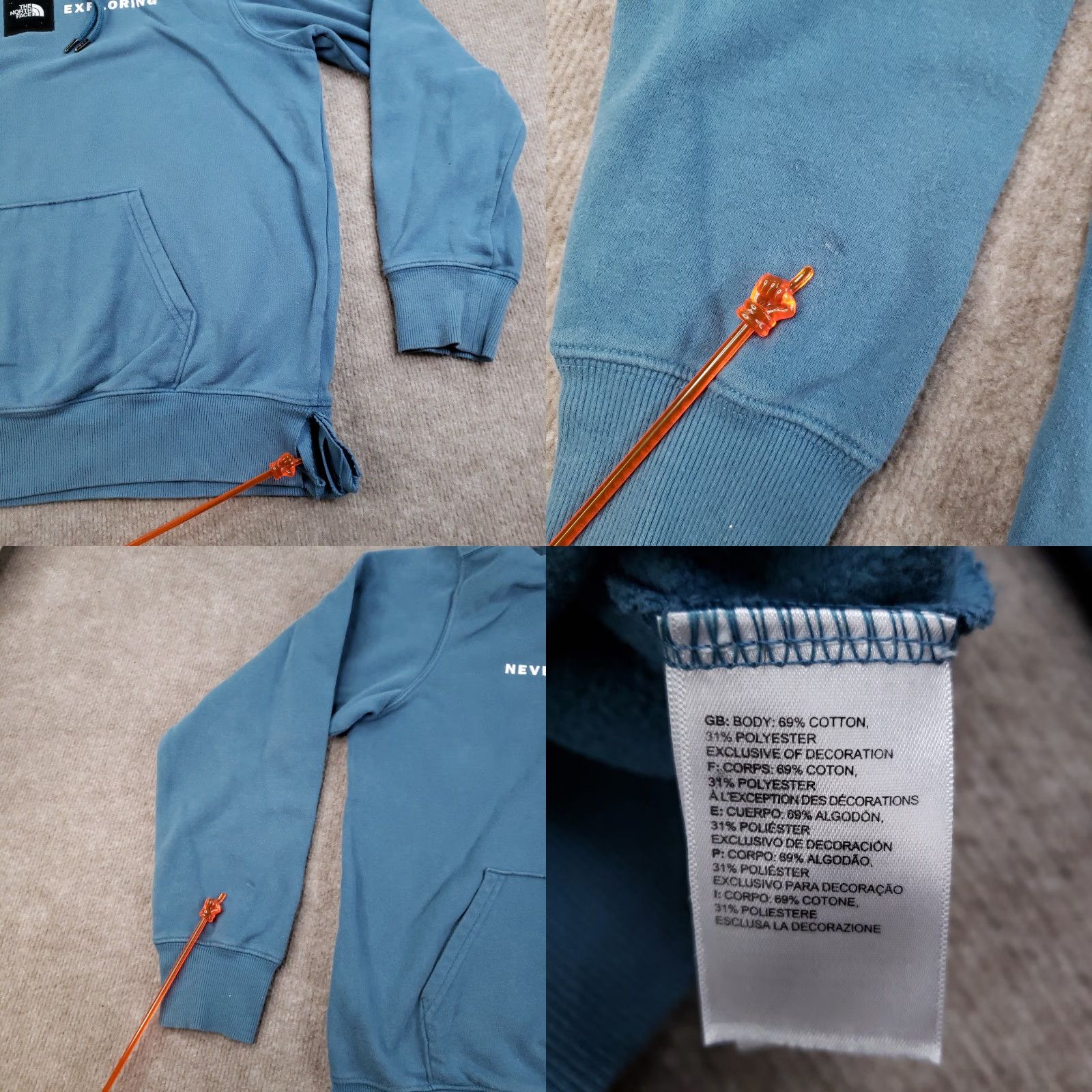 The North Face North Face Hoodie Medium Blue Pullover Logo Sweatshirt Outdoors Mens Size US M / EU 48-50 / 2 - 8 Thumbnail