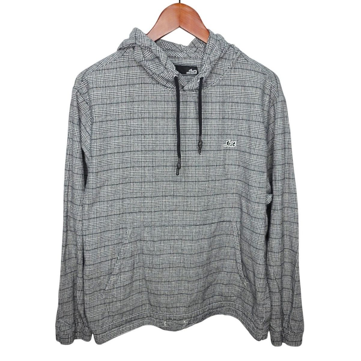 Other Lost Brand Black Glen Check Plaid Hoodie Medium Streetwear Size US M / EU 48-50 / 2 - 1 Thumbnail