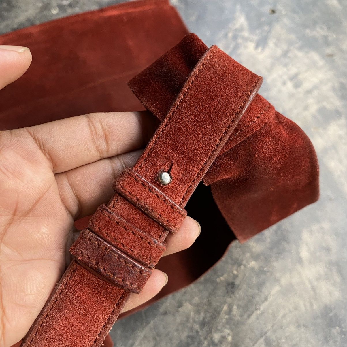 Jil Sander JIL SANDER Red Suede Shoulder Bag Size ONE SIZE - 7 Thumbnail