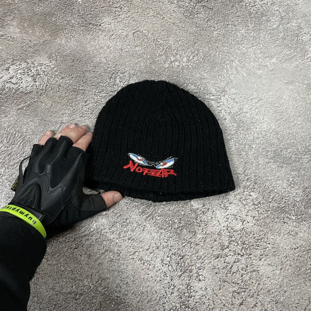 Vintage Vintage 90s No Fear Skate Beanie Black Knit Streetwear OS Size ONE SIZE - 1 Thumbnail