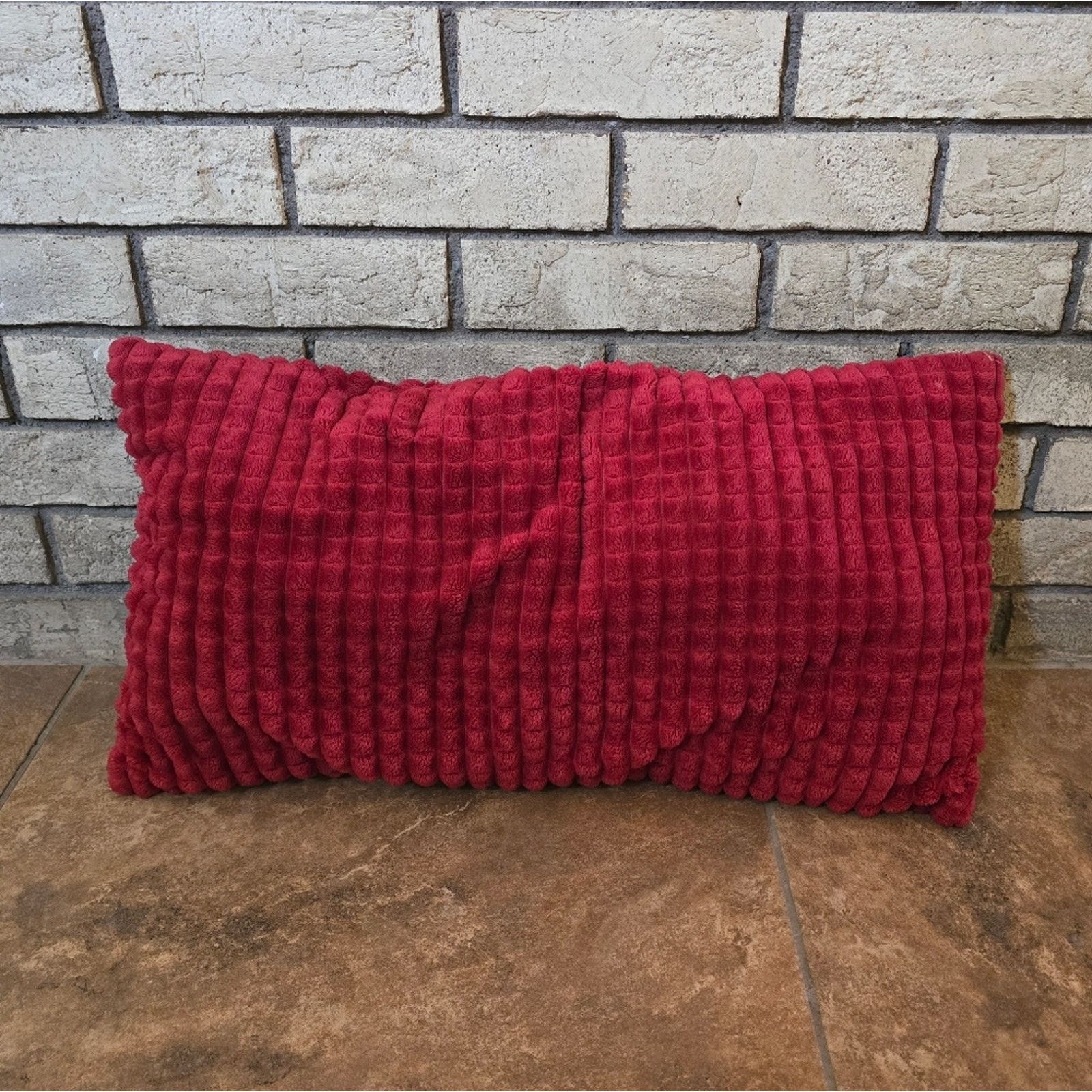 Other Red Squared Design Decor Pillow Size ONE SIZE - 3 Thumbnail