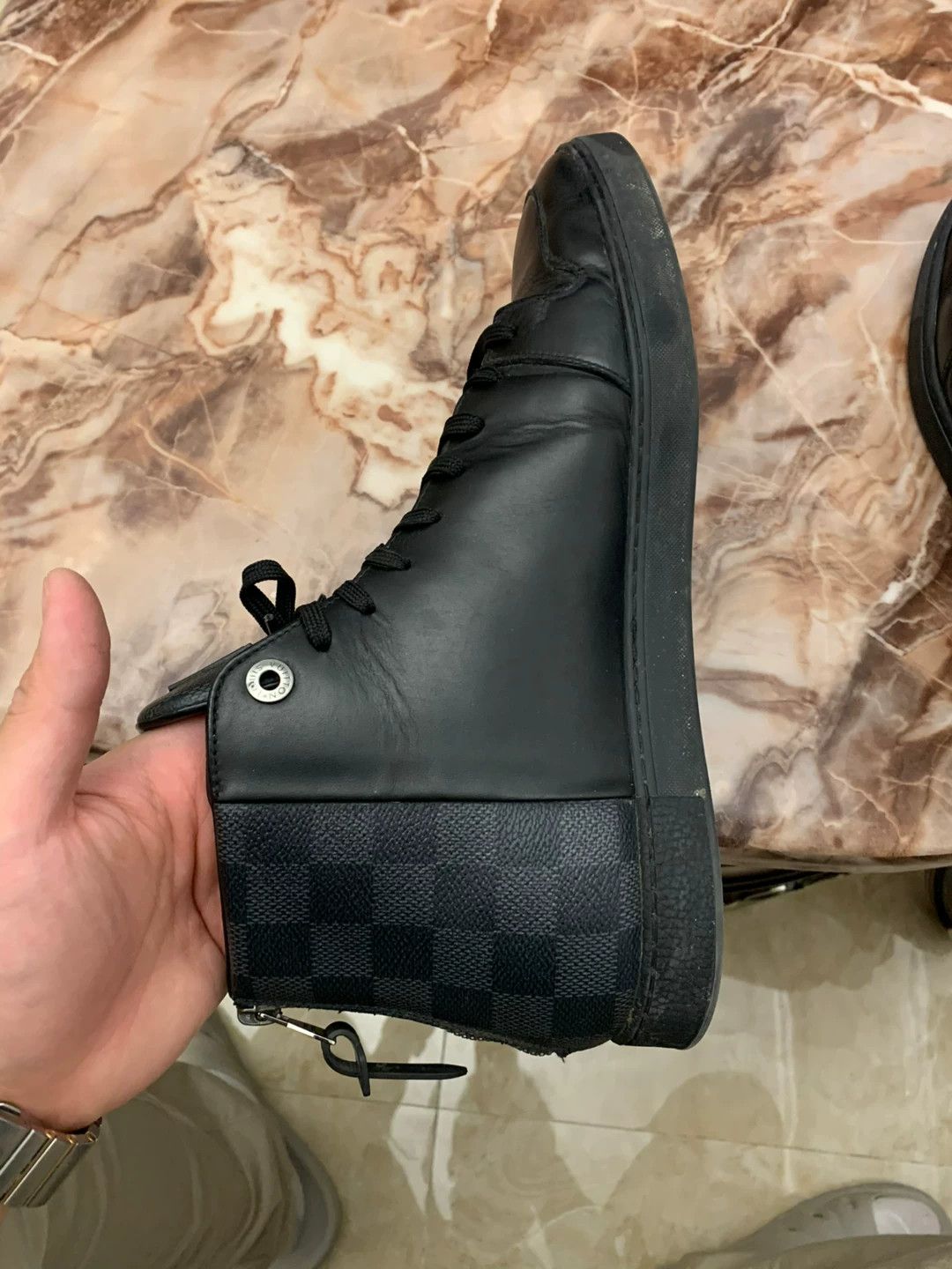 Louis Vuitton LV Men's Size 9 Monogram Calfskin Paneled Shoes (Like New) Size US 9 / EU 42 - 6 Thumbnail