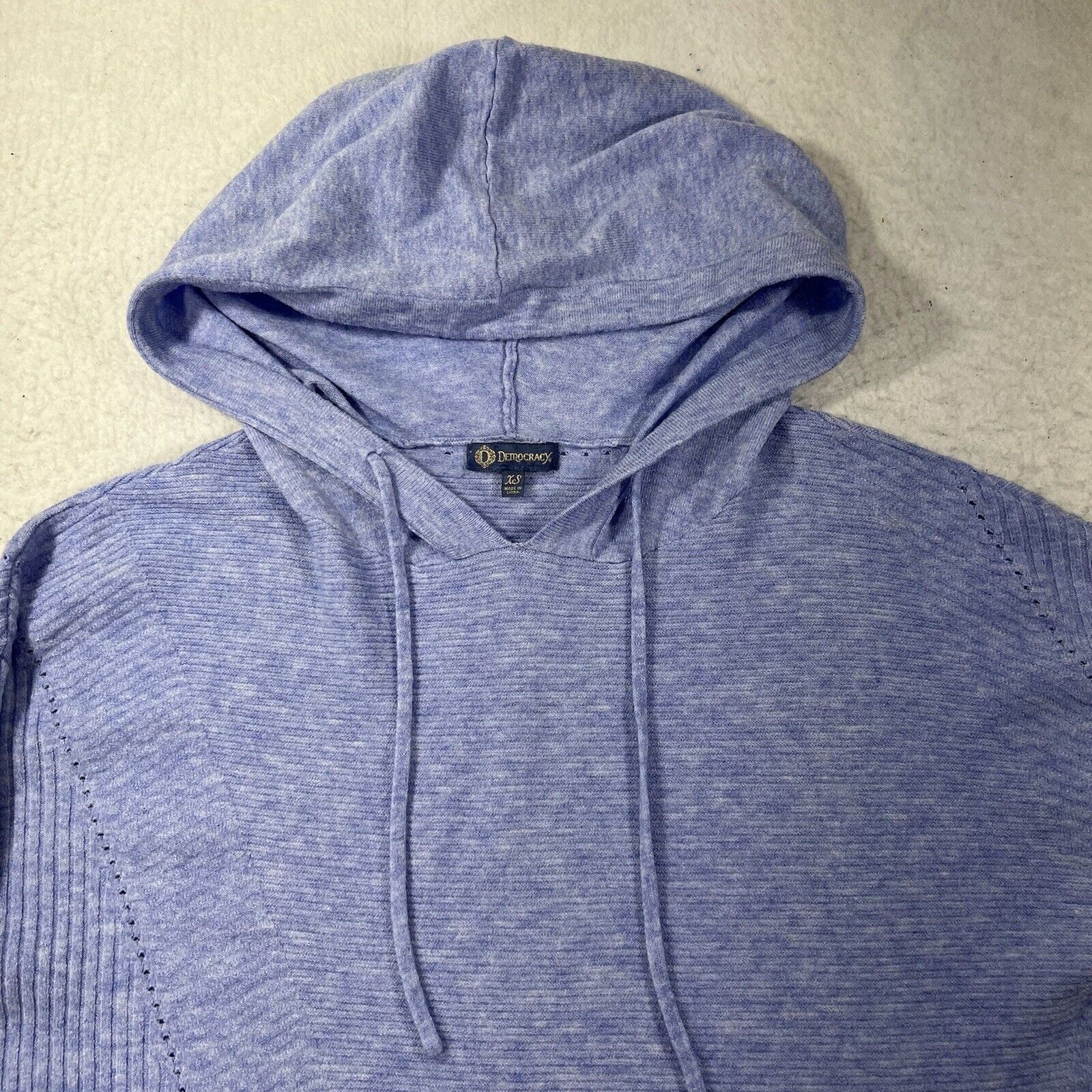 Other Democracy Blue Pullover Hoodie Lightweight Sweatshirt Size XS / US 0-2 / IT 36-38 - 2 Thumbnail