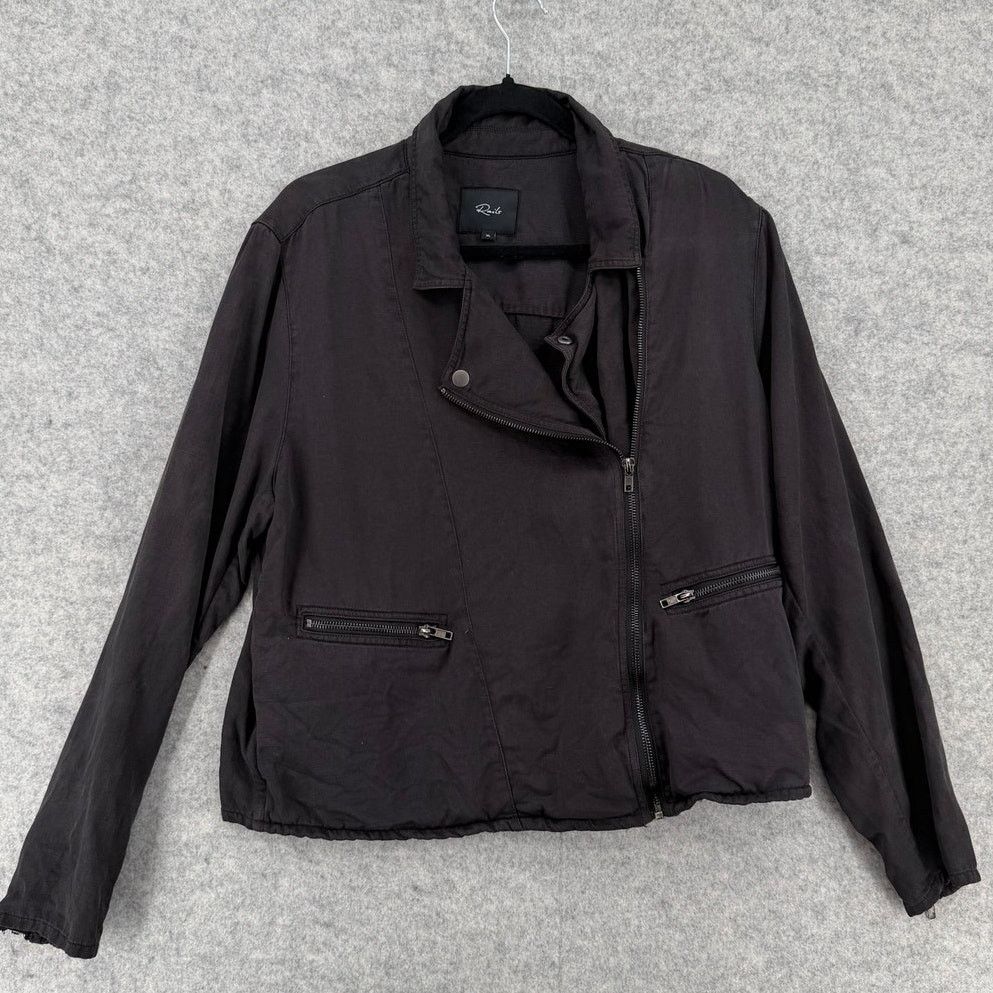 Rails Rails Coal Asymmetric Zip Moto Jacket Vintage Washed Black Size XL / US 12-14 / IT 48-50 - 1 Thumbnail