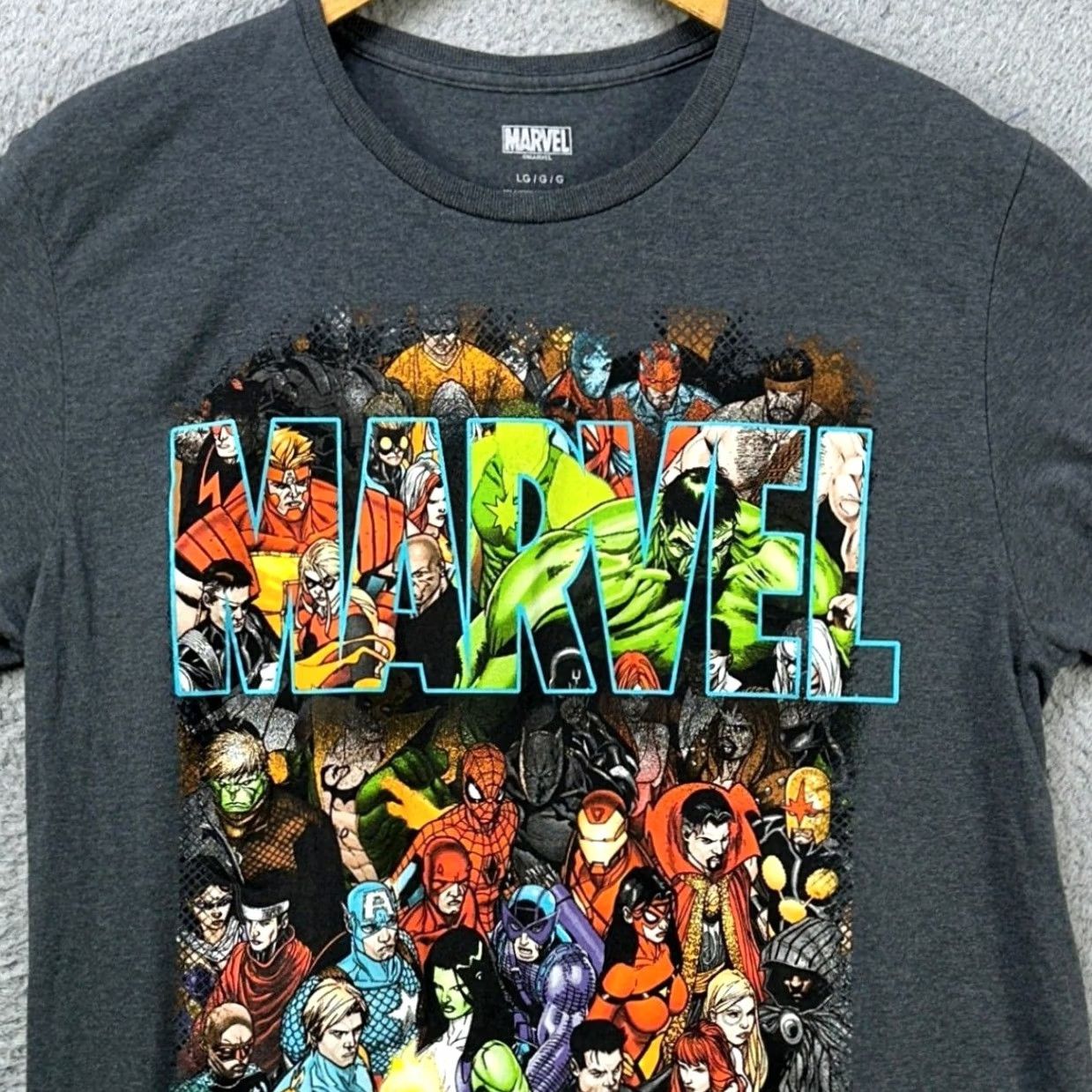 Vintage Marvel Heroes Graphic T-Shirt Mens Large Short Sleeve Crewneck Gray Marvel Size US L / EU 52-54 / 3 - 2 Thumbnail