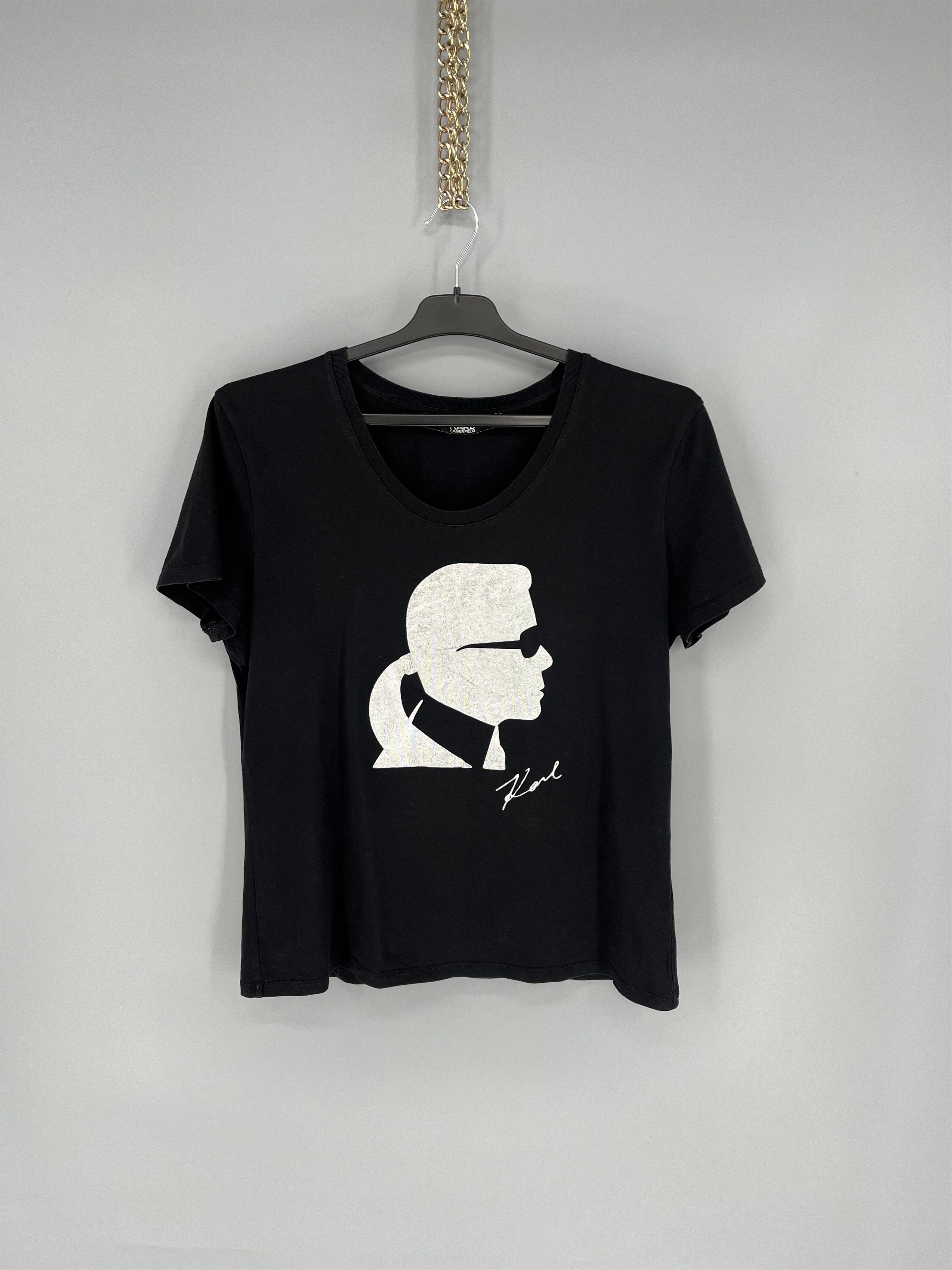 Karl Lagerfeld Karl Lagerfeld Paris Logo T Shirt Black Womens Size L Size L / US 10 / IT 46 - 1 Thumbnail