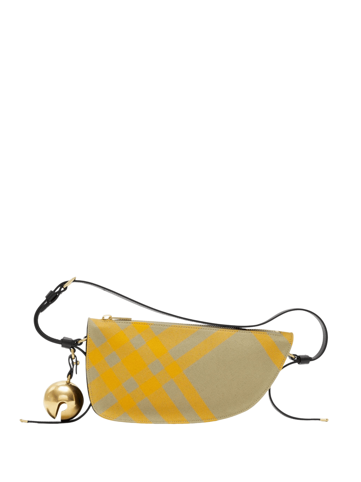 Burberry BURBERRY Shield Mini Yellow Checkered Wool Shoulder Bag Size ONE SIZE - 1 Thumbnail