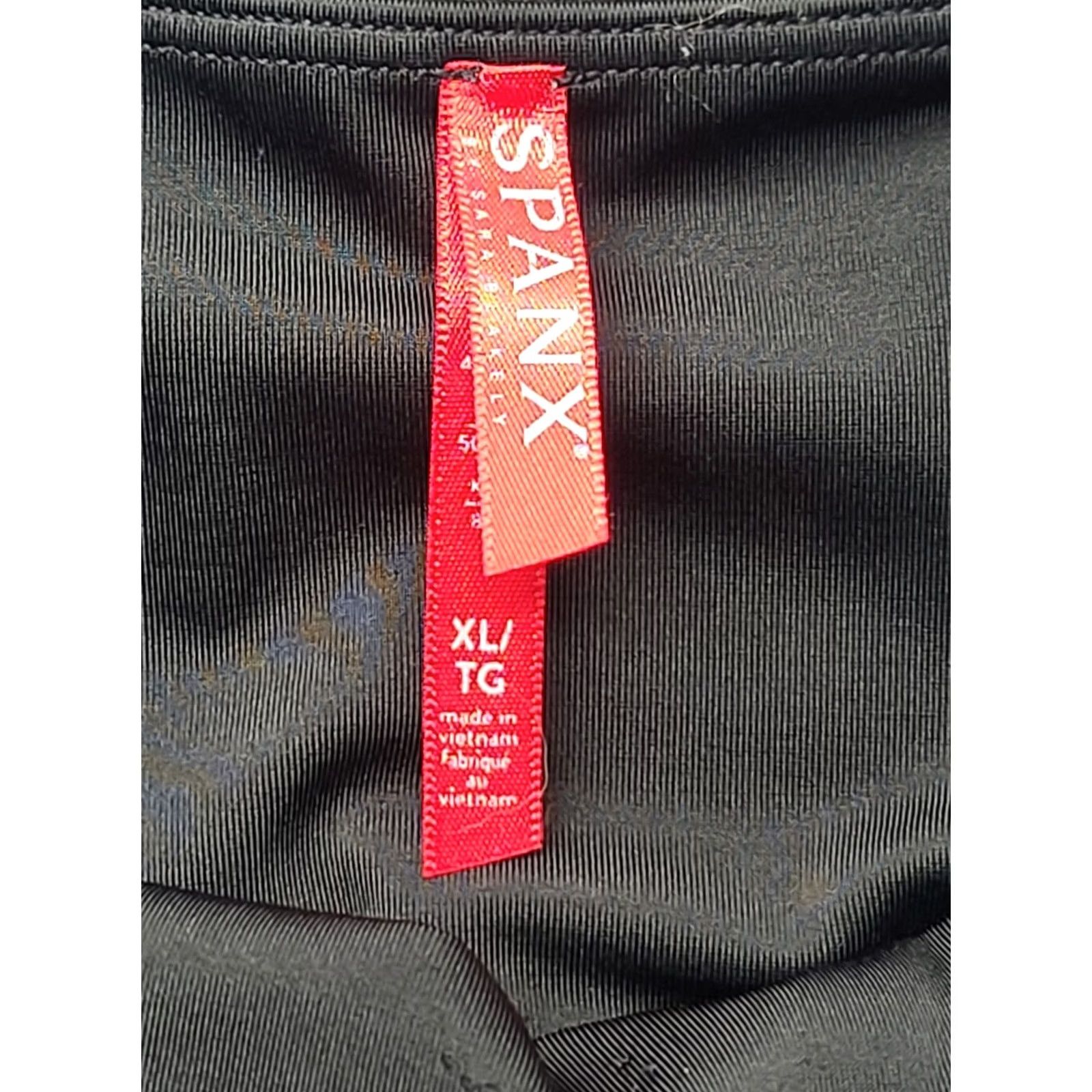Spanx Spanx Leggings Womens XL High Rise Faux Leather Shaping Slimming No Camel Toe Black Nylon Spandex Tights Size 40" / US 18 - 2 Thumbnail