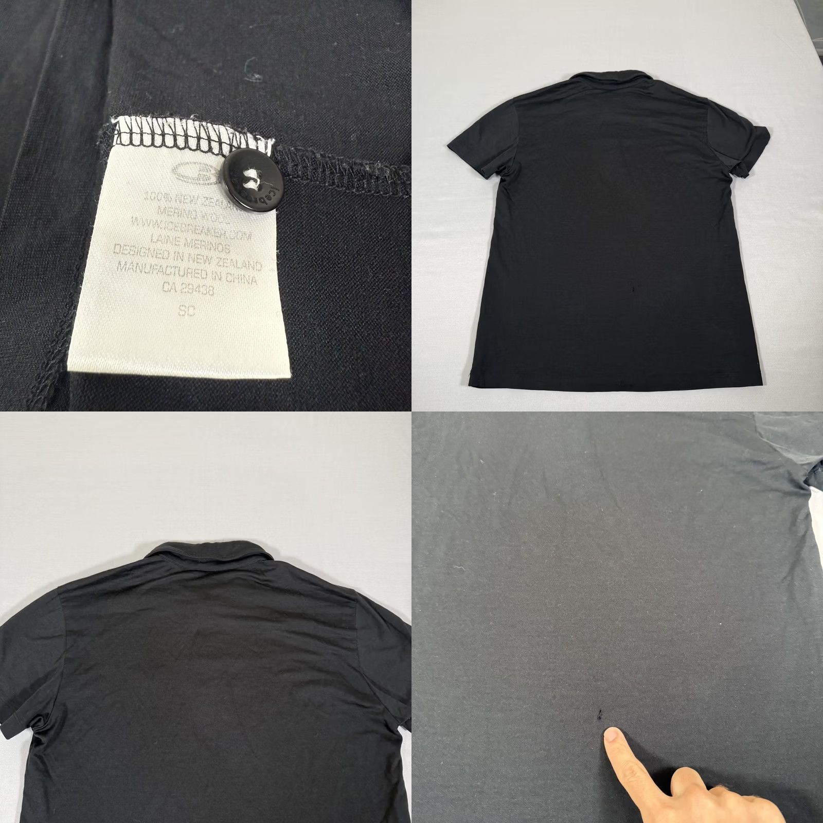 Icebreaker Icebreaker Shirt Mens Small Black Merino Wool Polo Hiking Performance Base Layer Size US S / EU 44-46 / 1 - 8 Thumbnail