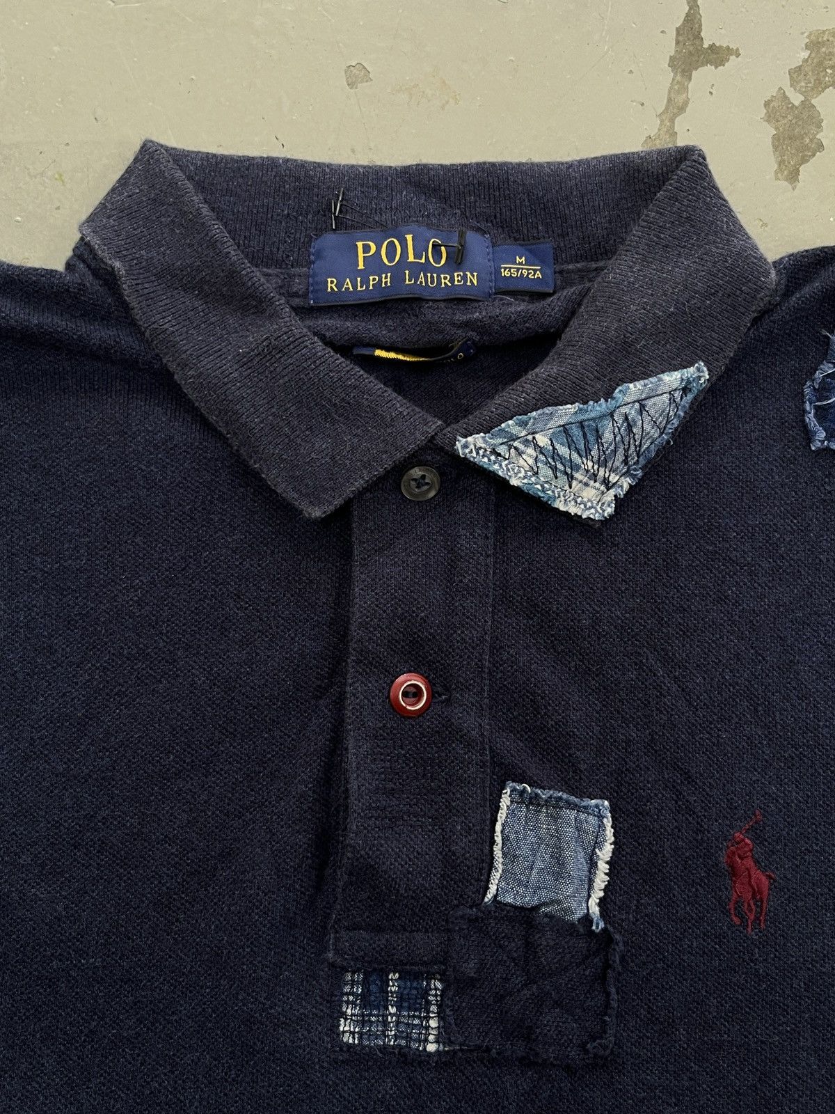 Polo Ralph Lauren 00s Polo RL Patchwork Indigo Dye Sashiko Kapital Dye Denim Size XS / US 0-2 / IT 36-38 - 7 Thumbnail