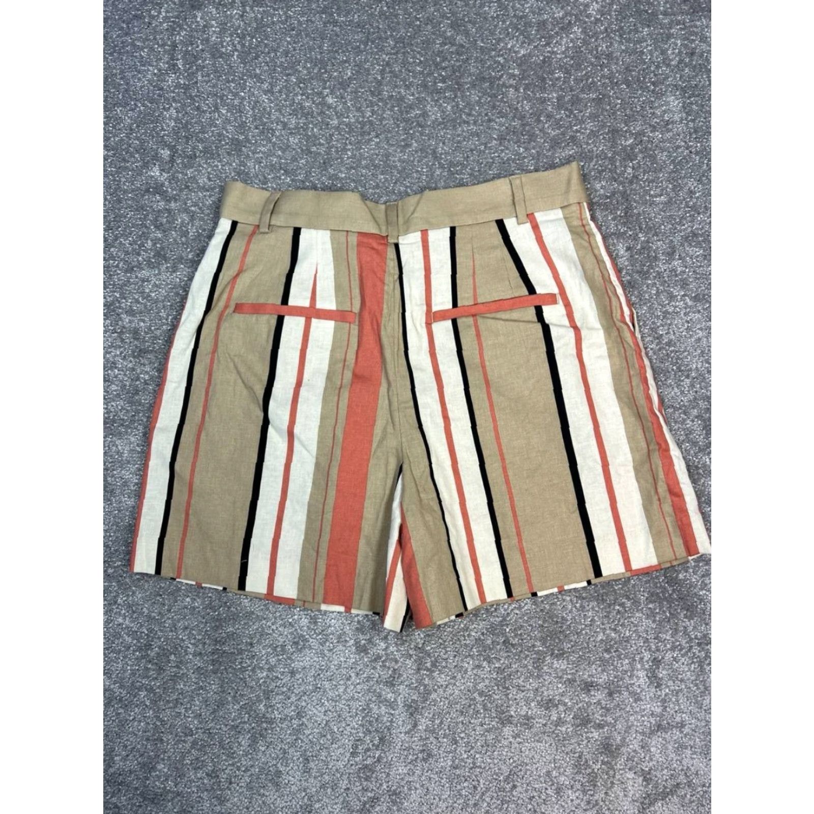 Banana Republic Banana Republic Linen Blend Trouser Shorts Womens 12 Multicolor Striped Stretch Shirt Women Casual Summer 12 Banana Republic Mens? Size 34" / US 12 / IT 48 - 2 Thumbnail