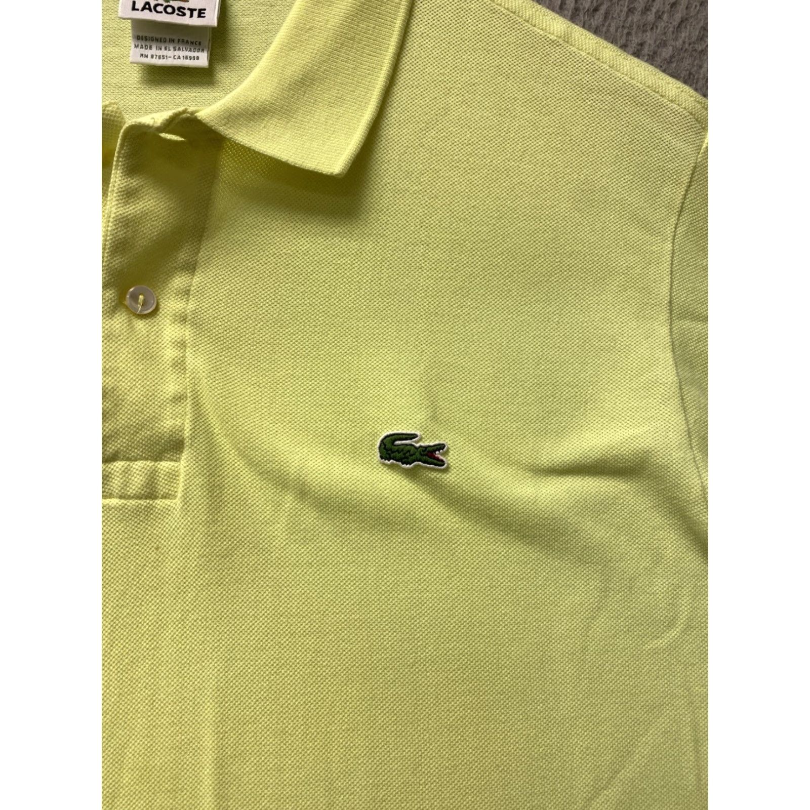 Lacoste Lacoste Polo Shirt Men 2XL Short Sleeve Lime Neon 100% Cotton Slim Fit Summer Comfort Size US XXL / EU 58 / 5 - 2 Thumbnail