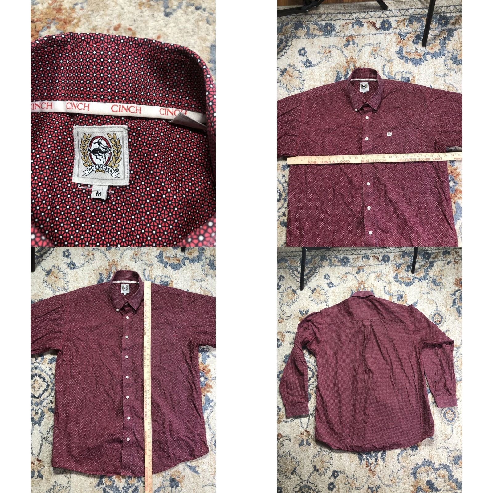 Vintage Cinch Mens M Red Geometric Long Sleeve Button-Down Western Shirt Size US M / EU 48-50 / 2 - 8 Thumbnail